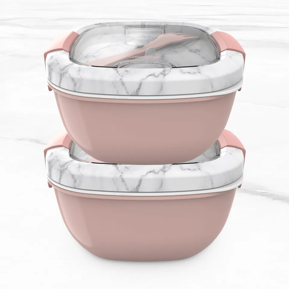 bentgo-salad-bento-lunch-box-2-pack-blush-marble-all-in-one-salad-container-with image 1