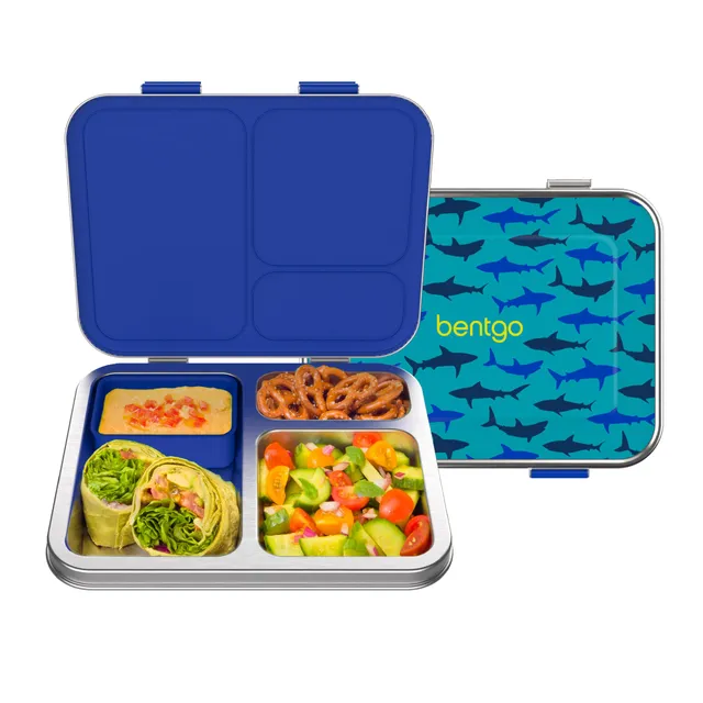 bentgo-kids-stainless-steel-prints-leak-resistant-bento-lunch-box-3-compartments image 1