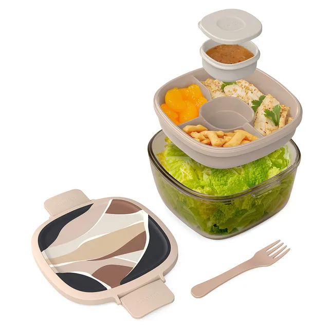 bentgo-glass-prints-all-in-one-salad-container-tinted-glass-salad-to-go-with-pri image 1