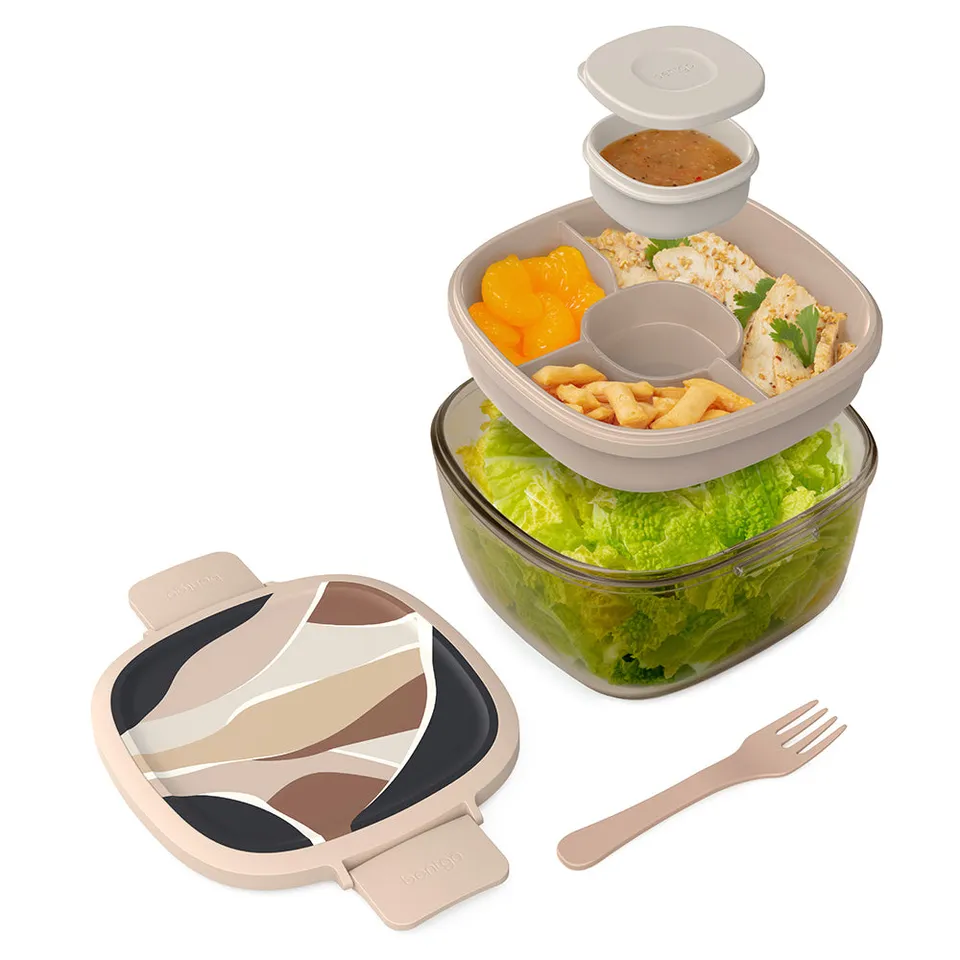 bentgo-glass-prints-all-in-one-salad-container-tinted-glass-salad-to-go-with-pri image 1
