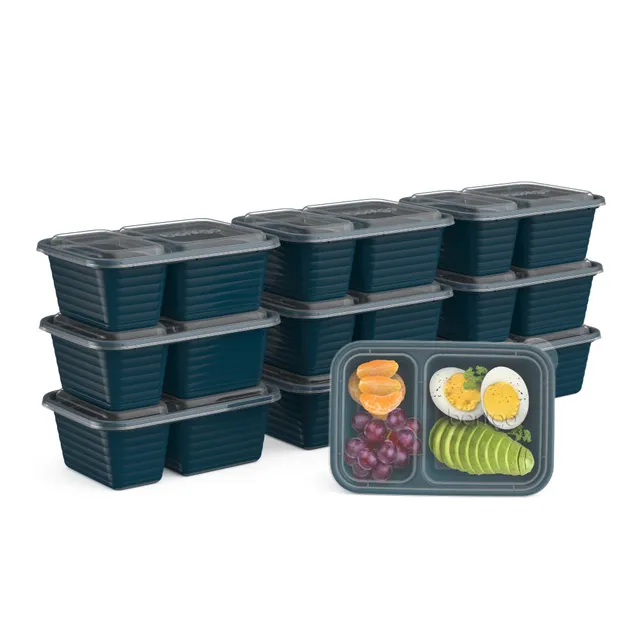 bentgo-prep-2-compartment-snack-containers-20-piece-set-10-trays-10-lids image 1