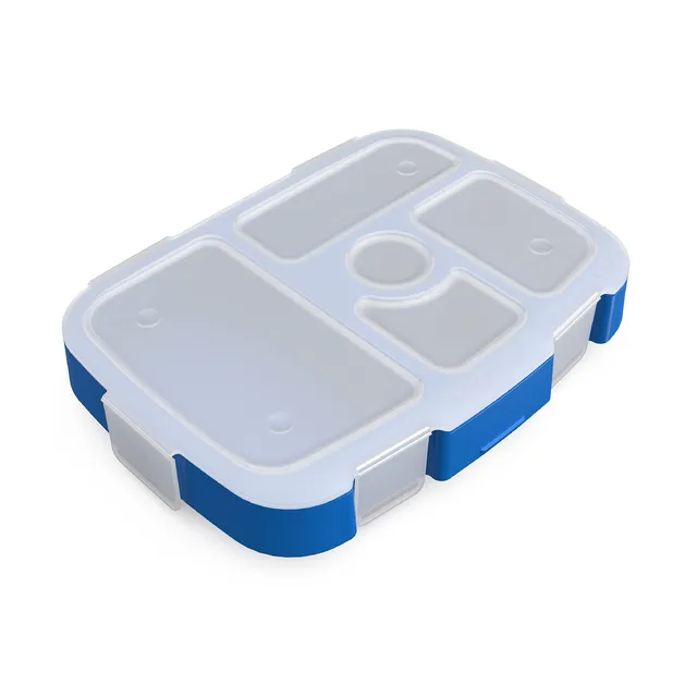 bentgo-kids-tray-with-transparent-cover-blue-5-compartment-bpa-free-lunch-prep-s image 1