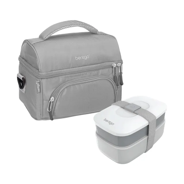 bentgo-classic-lunch-box-deluxe-bag-2-piece-bundle-stackable-bento-box-with-uten image 1