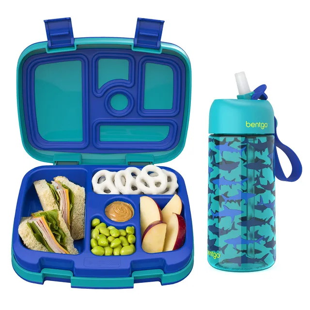 bentgo-kids-prints-pack-leak-proof-5-compartment-bento-lunch-box-with-water-bott image 1