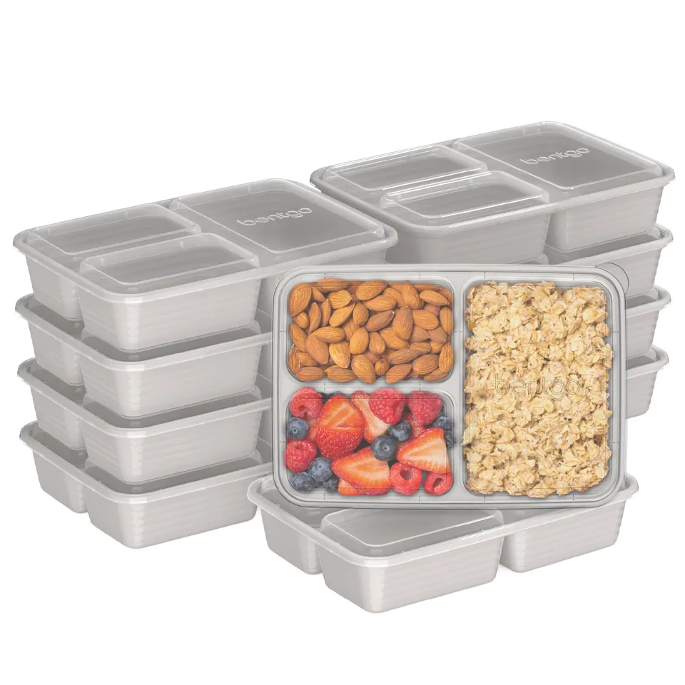 bentgo-prep-20-piece-3-compartment-reusable-meal-prep-containers-with-lids-4-cup image 1