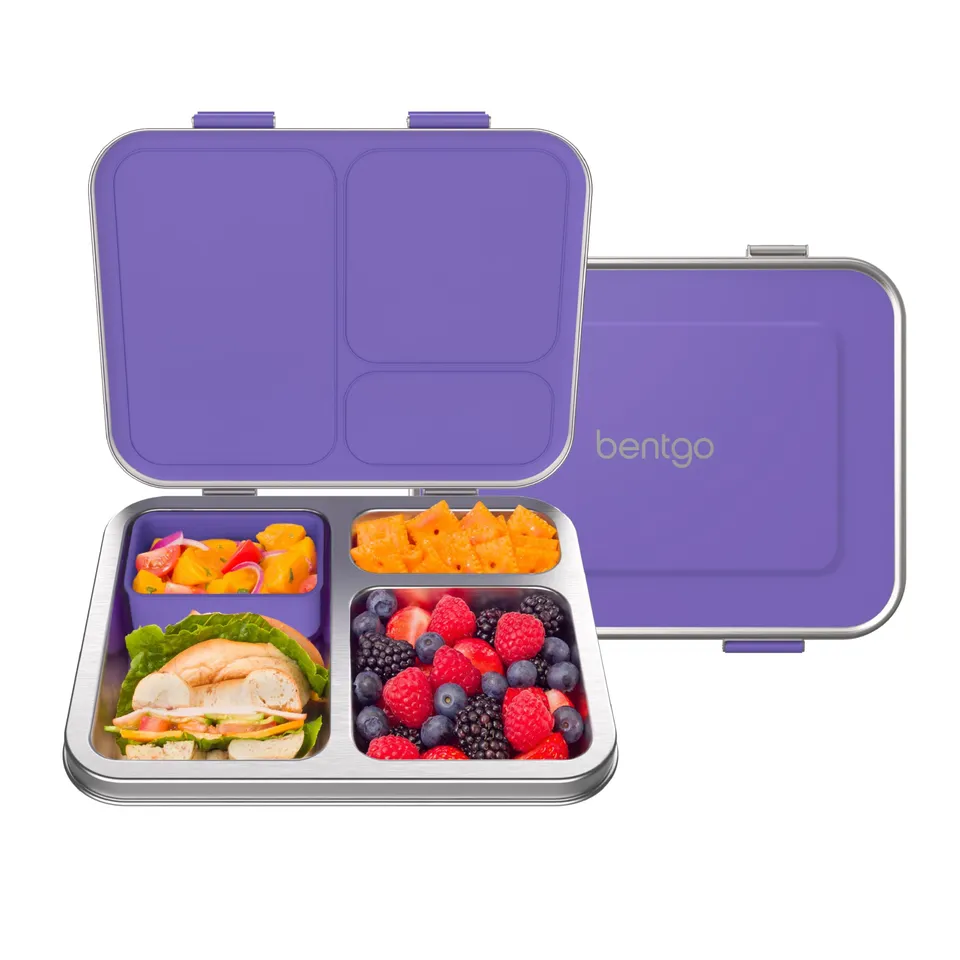bentgo-kids-stainless-steel-leak-resistant-lunch-box-3-compartments-bonus-silico image 1