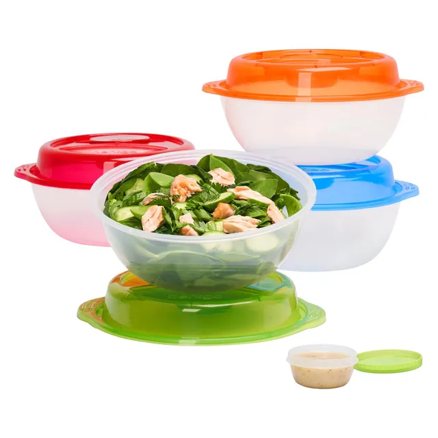 bentgo-easyboxes-salad-to-go-containers-8-piece-set-classic-4-salad-bowls-with-b image 1