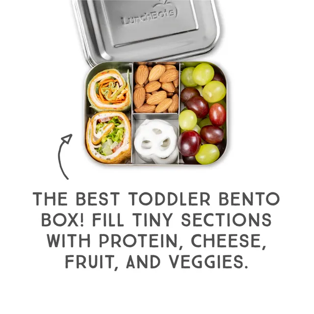 lunchbots-small-protein-packer-stainless-steel-toddler-bento-snack-box-4-compart image 1