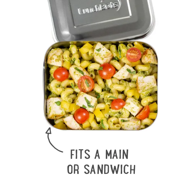 lunchbots-medium-uno-stainless-steel-bento-box-one-compartment-sandwich-size-lun image 1