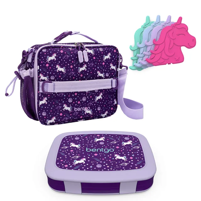 bentgo-kids-prints-insulated-lunch-bag-set-with-bento-style-5-compartment-lunch- image 1