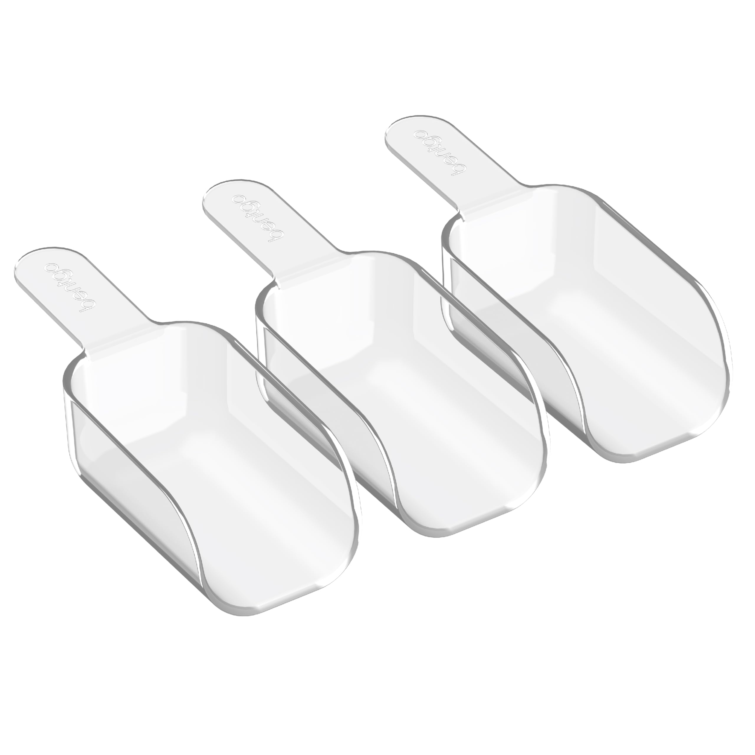 bentgo-pantry-3-piece-all-purpose-scoop-set-4-oz-1-2-cup-clear-bpa-free-scoops-f image 1