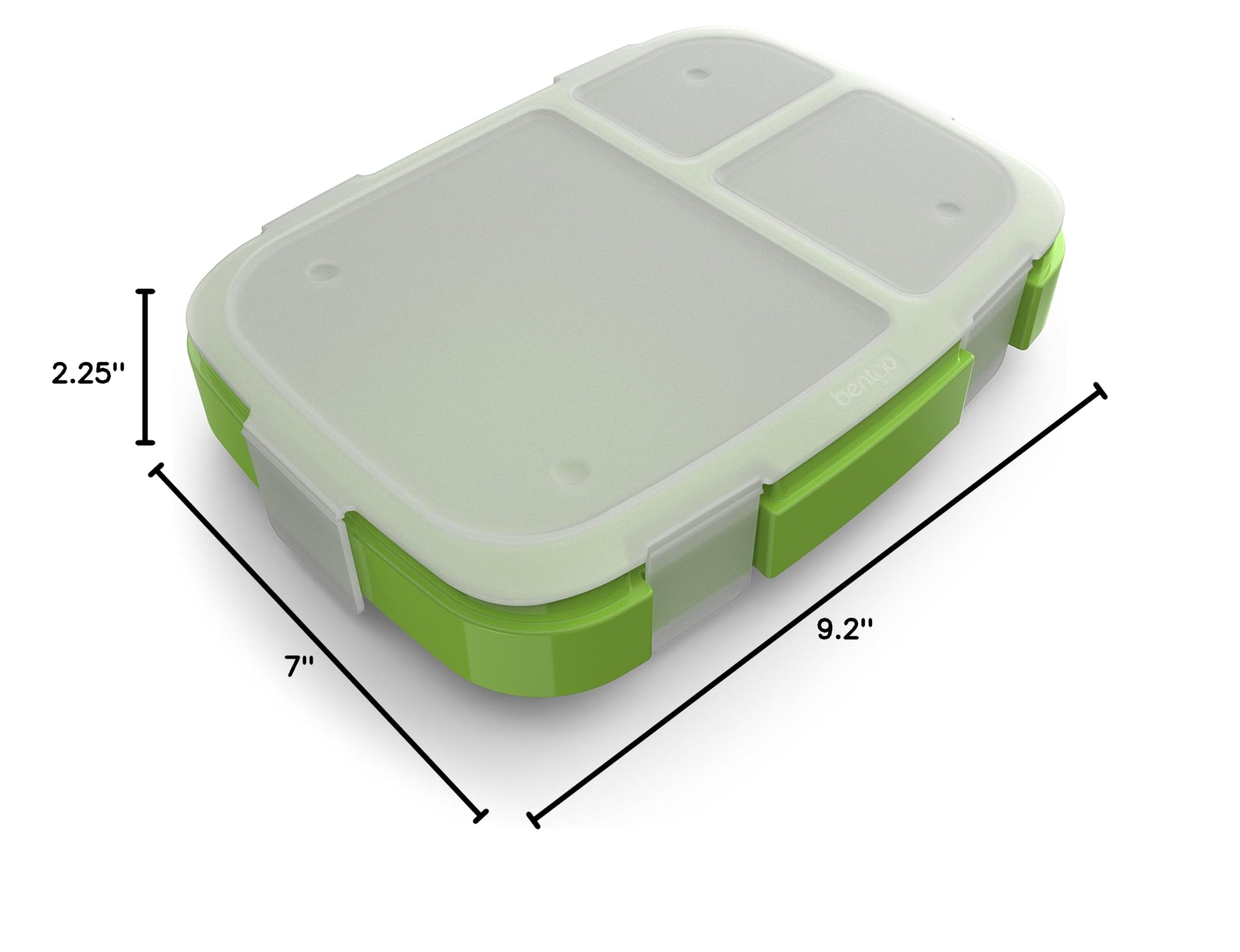 bentgo-fresh-tray-green-with-transparent-cover-reusable-bpa-free-4-compartment-m image 6