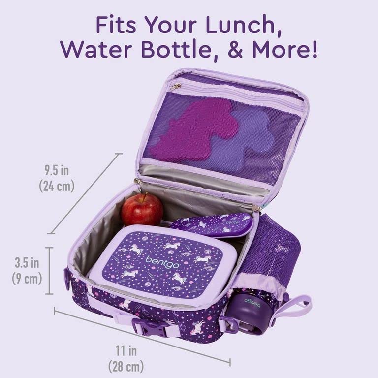 bentgo-kids-lunch-bag-set-with-water-bottle-unicorn-insulated-water-resistant-ki image 8