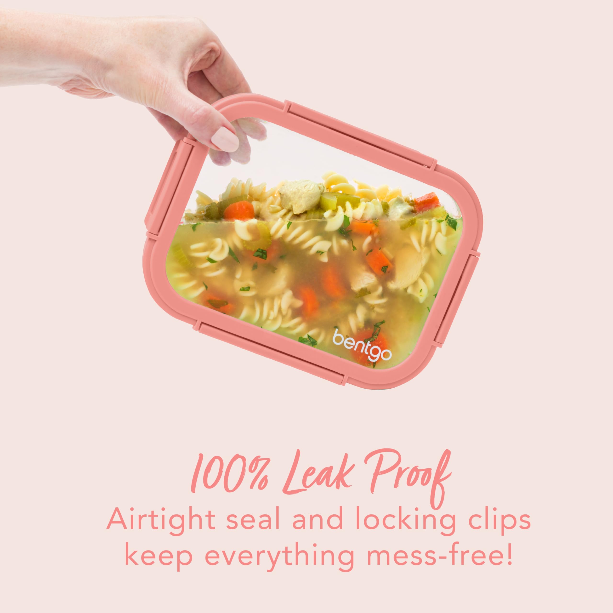 bentgo-glass-leak-proof-food-storage-set-coral-wash-4-piece-stackable-1-compartm image 4