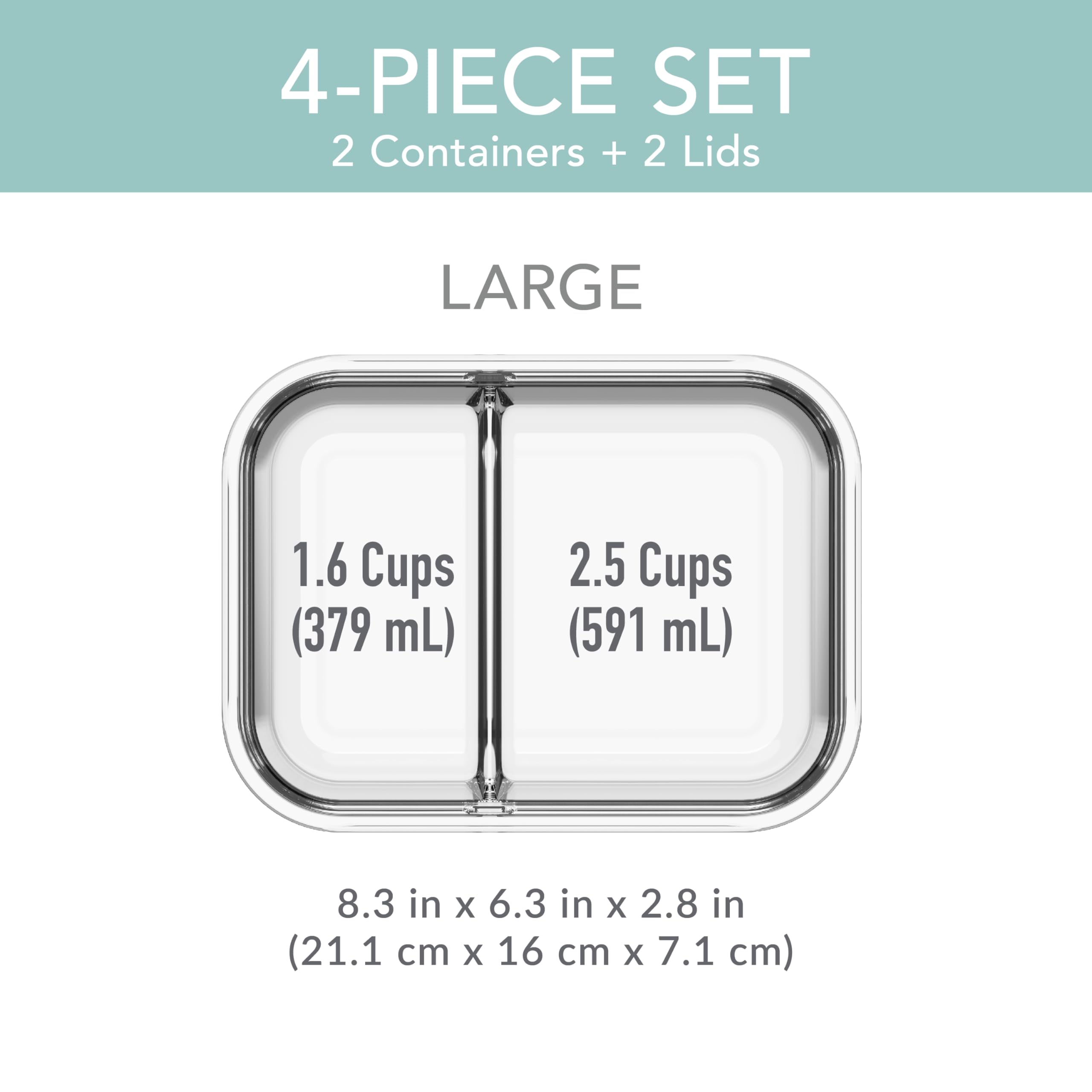 bentgo-glass-leak-proof-meal-prep-set-4-piece-2-compartment-glass-lunch-dinner-f image 6