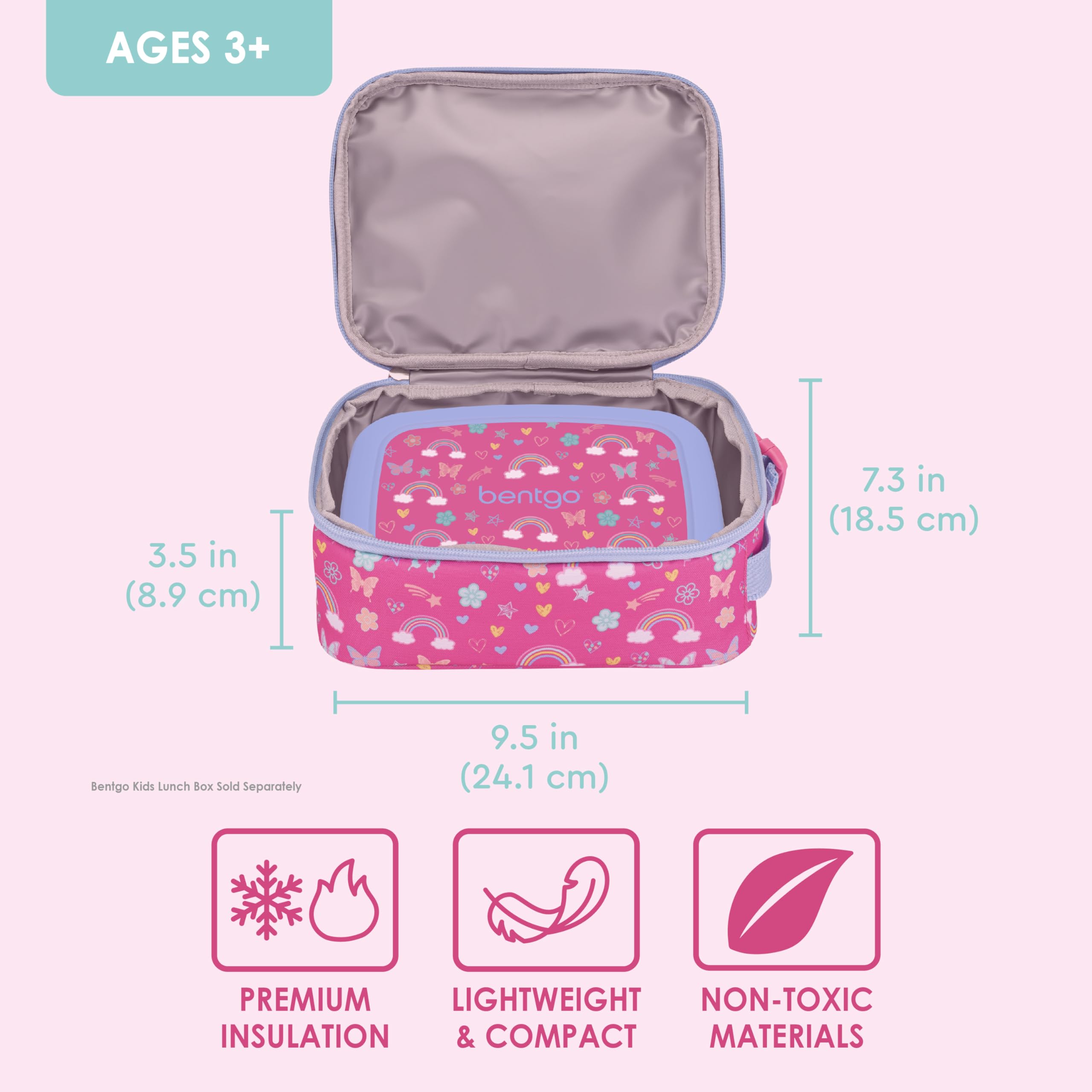 bentgo-prints-insulated-lunch-tote-set-with-kids-stainless-steel-water-bottle-ra image 2