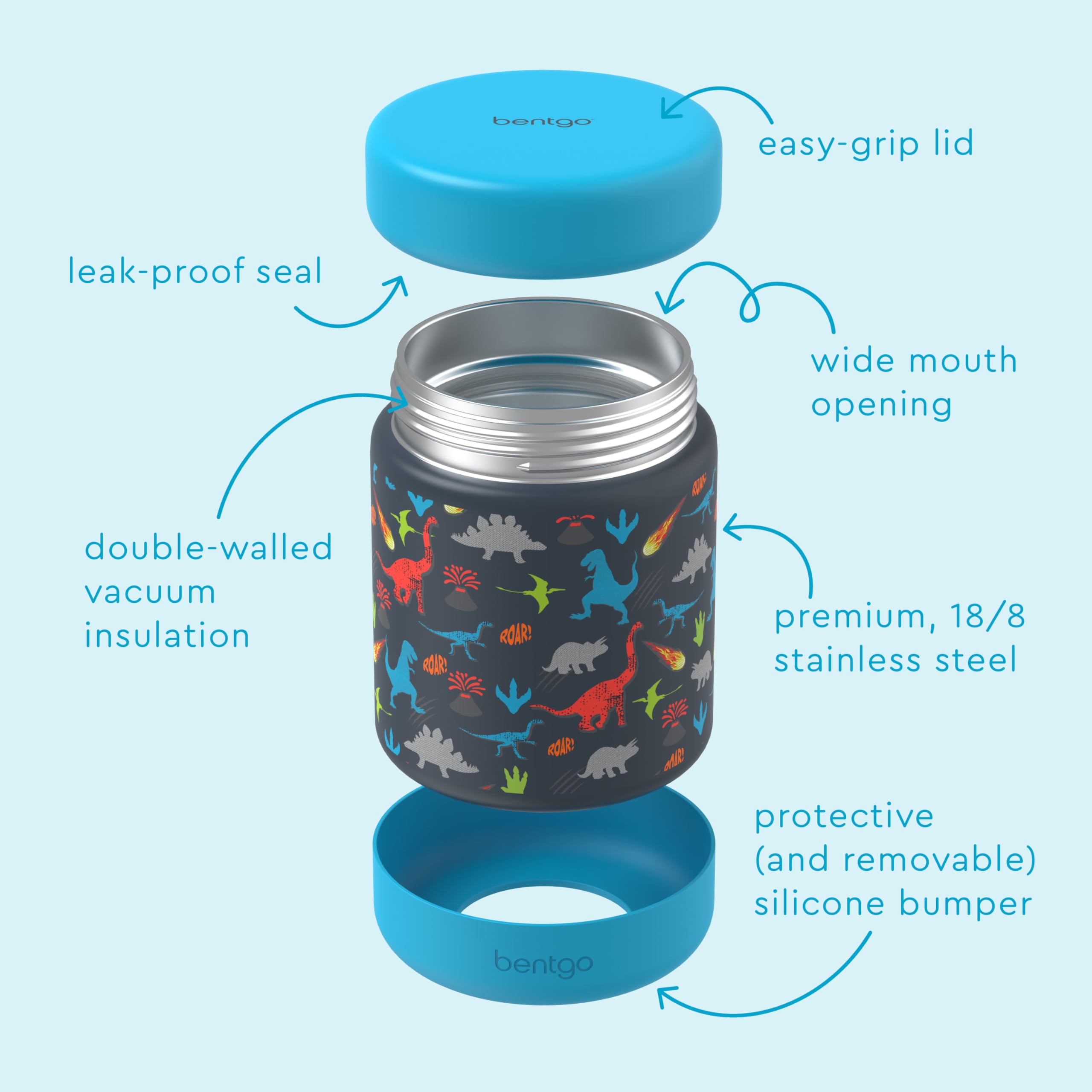 bentgo-kids-insulated-lunch-tote-set-with-kids-stainless-steel-food-jar-dinosaur image 8