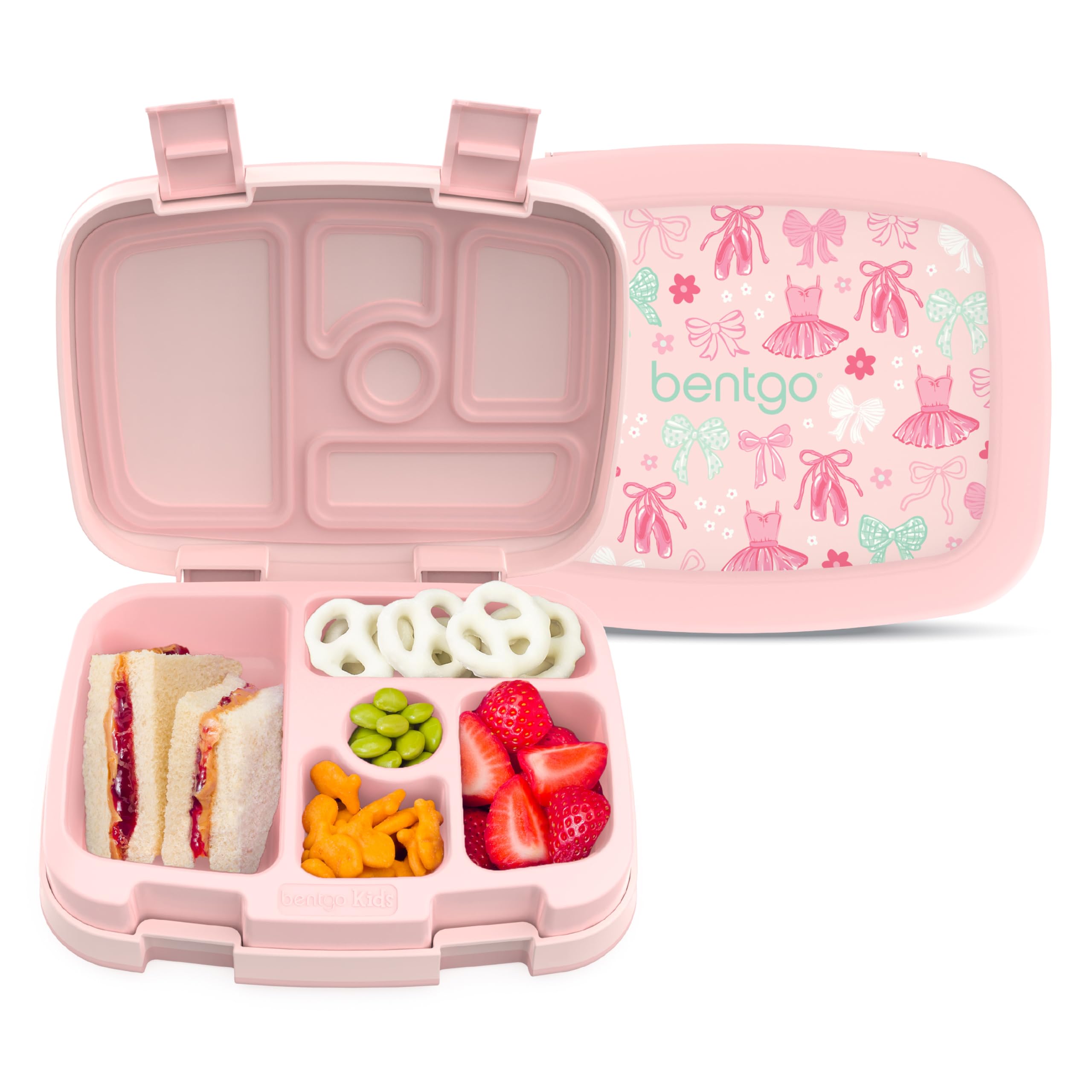 bentgo-kids-prints-leak-proof-5-compartment-bento-lunch-box-ballet-bows-drop-pro image 1