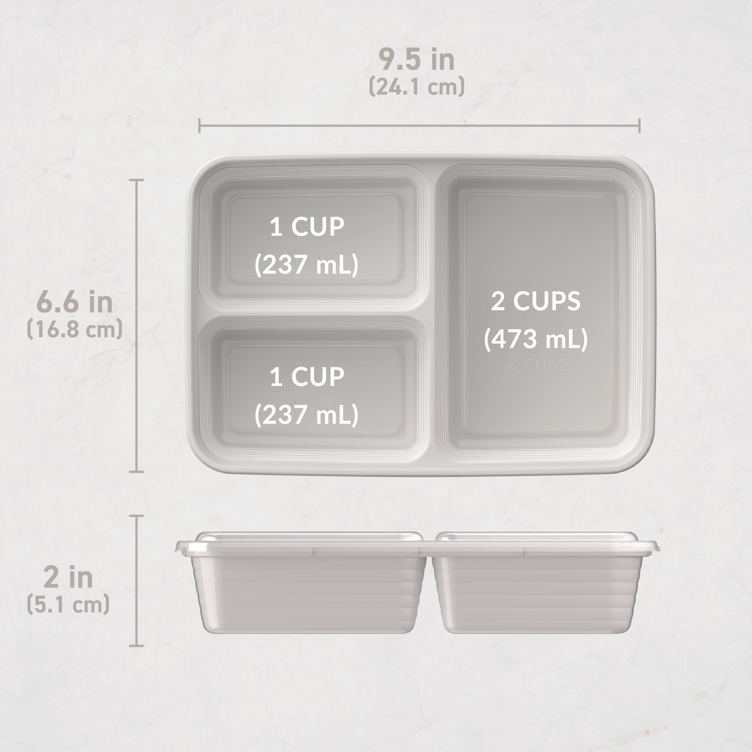 bentgo-prep-20-piece-3-compartment-reusable-meal-prep-containers-with-lids-4-cup image 7