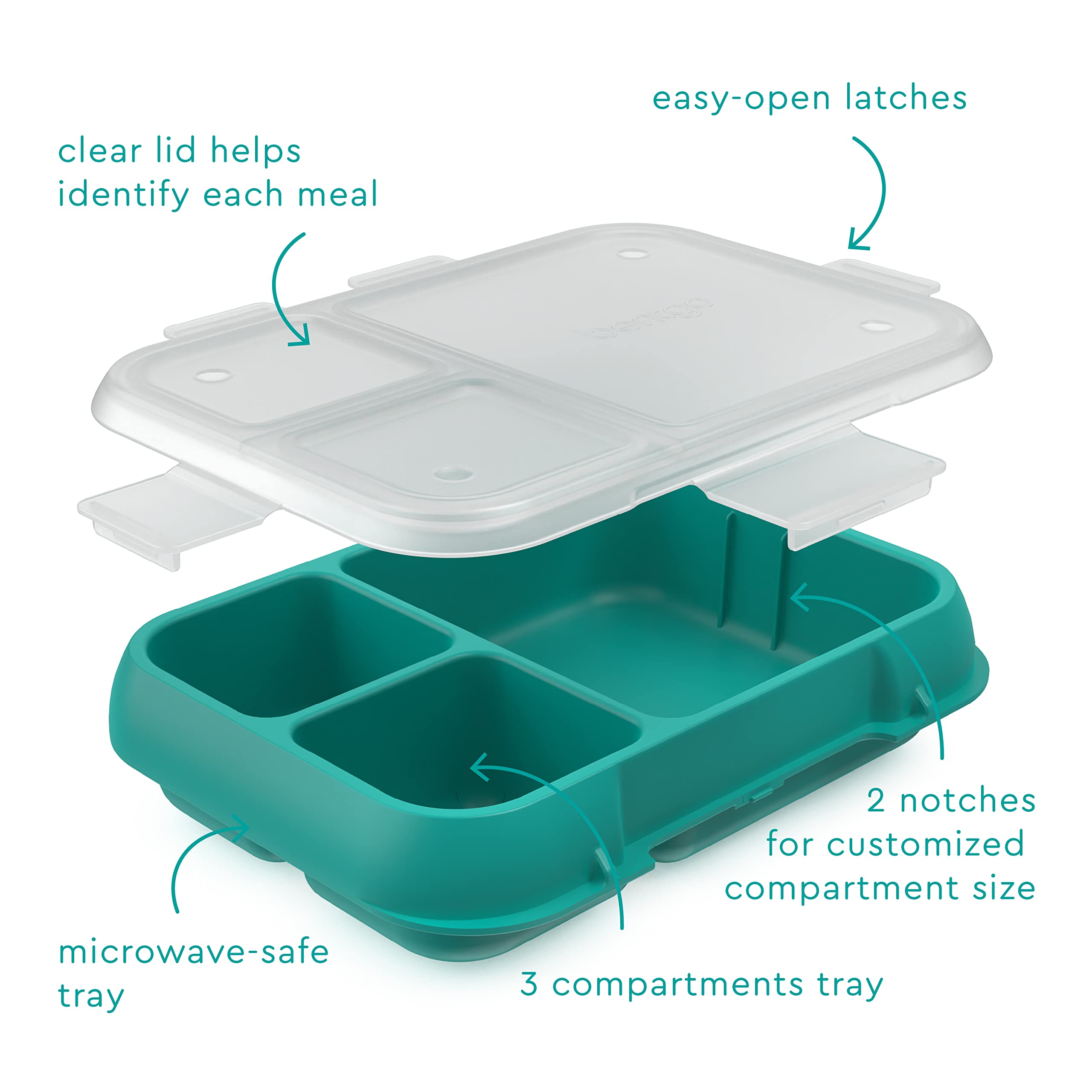 bentgo-pop-replacement-tray-and-cover-5-cup-adjustable-divider-lunch-box-tray-br image 2