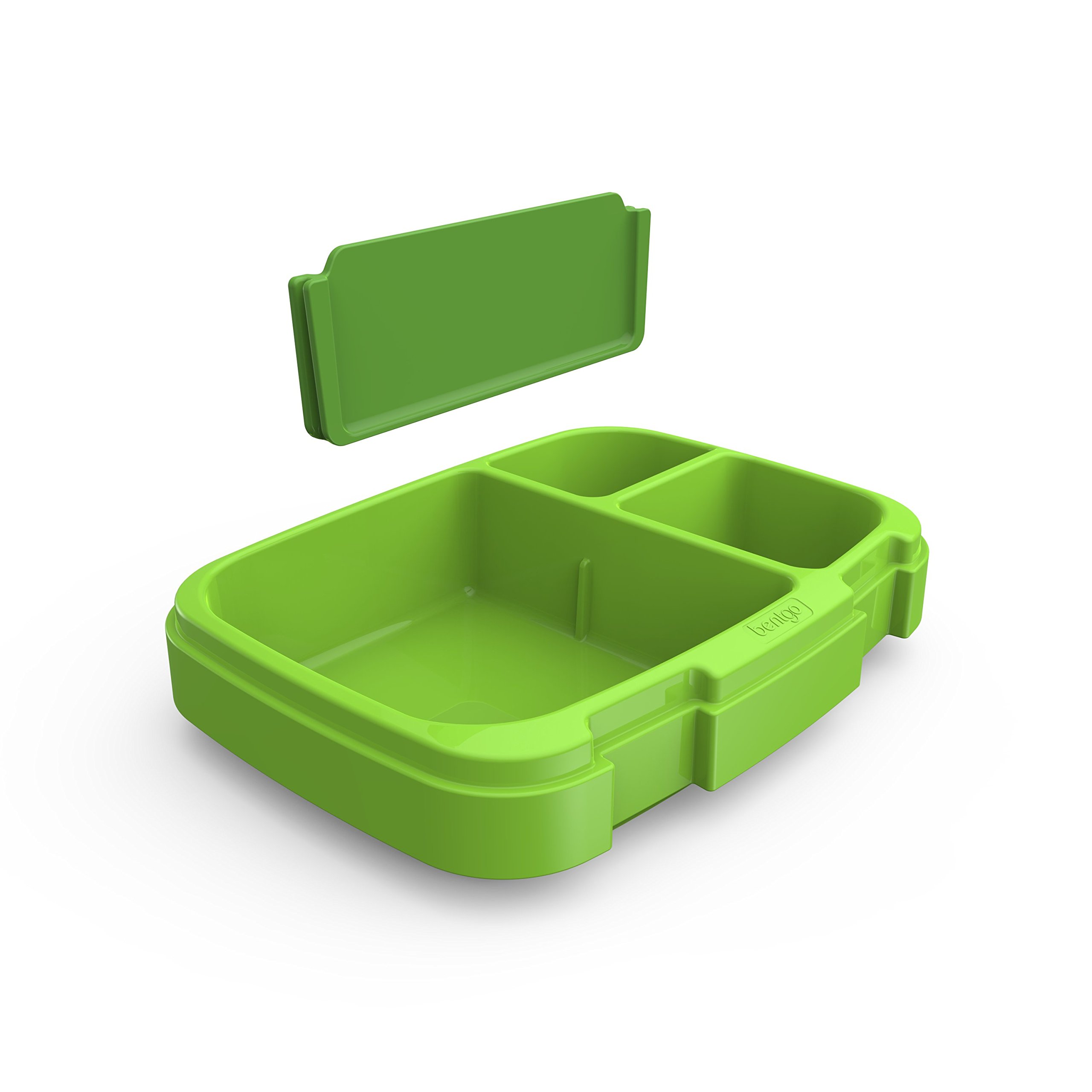 bentgo-fresh-tray-green-with-transparent-cover-reusable-bpa-free-4-compartment-m image 4