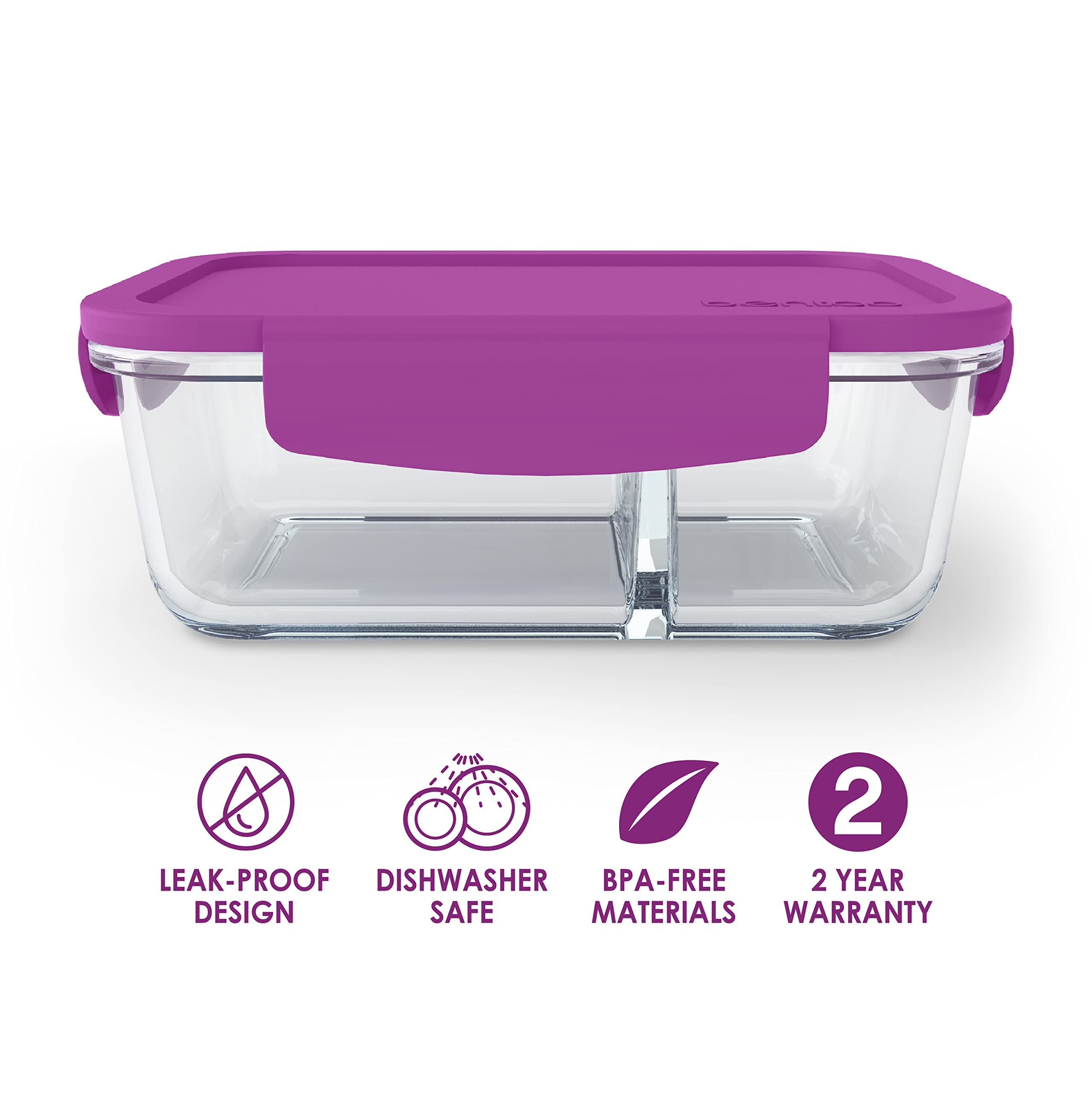 bentgo-glass-snack-purple-leak-proof-bento-style-2-compartment-glass-snack-conta image 3