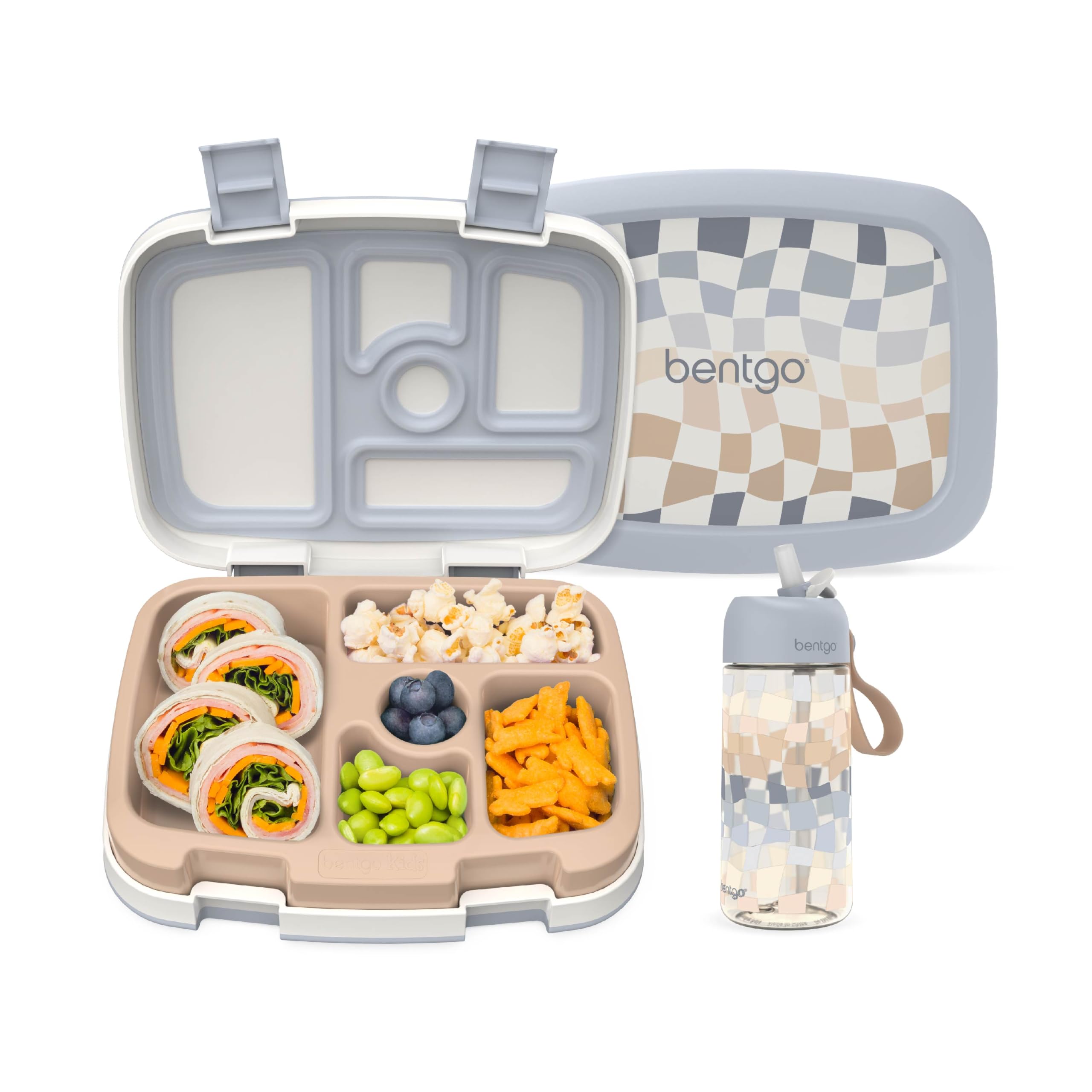 bentgo-kids-prints-lunch-box-set-with-15oz-water-bottle-checker-gradient image 1