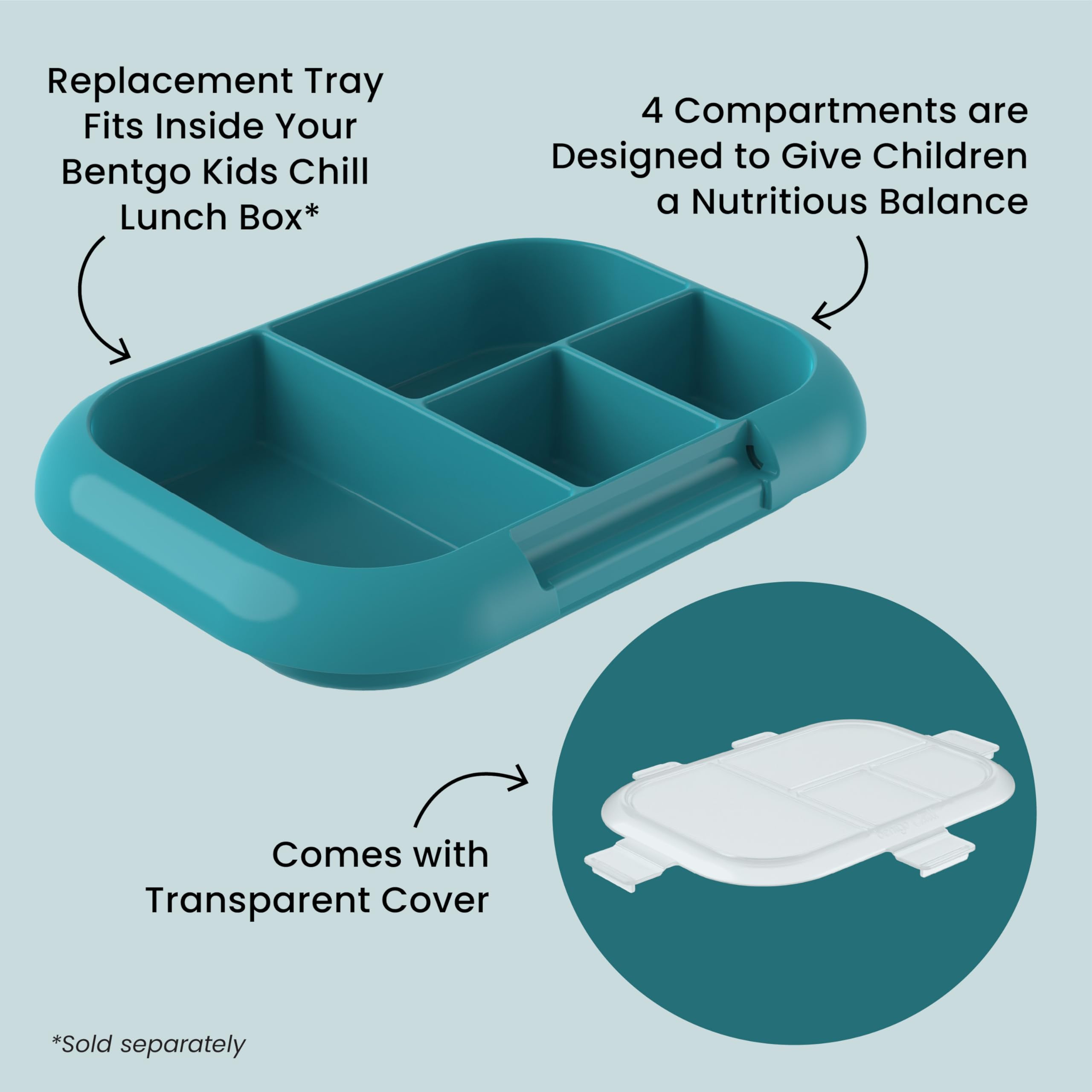 bentgo-replacement-tray-for-chill-kids-lunch-box-4-compartment-bento-tray-with-t image 4