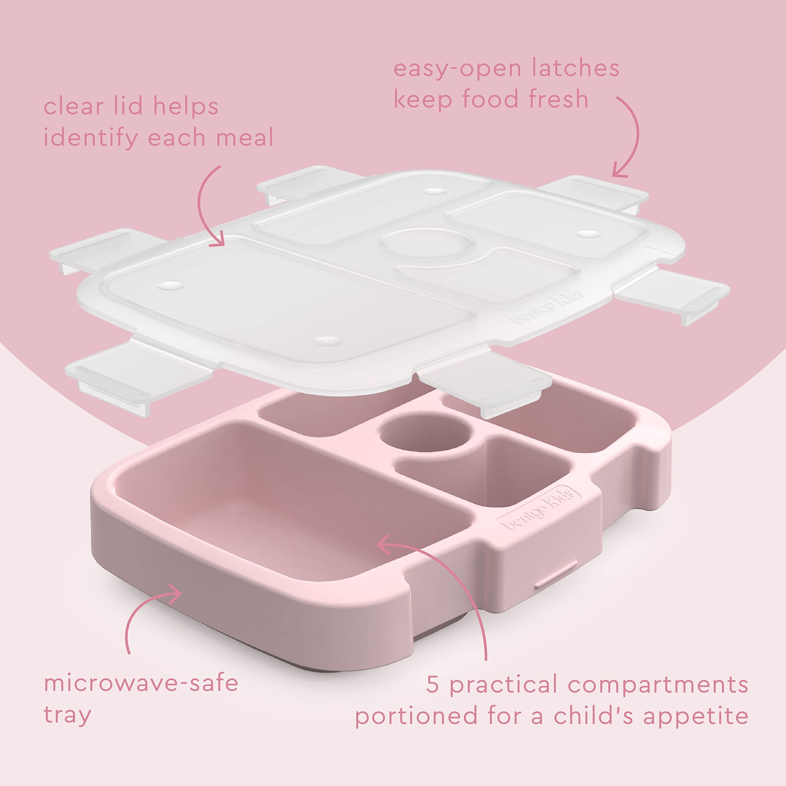 bentgo-kids-tray-with-transparent-cover-reusable-bpa-free-5-compartment-replacem image 4