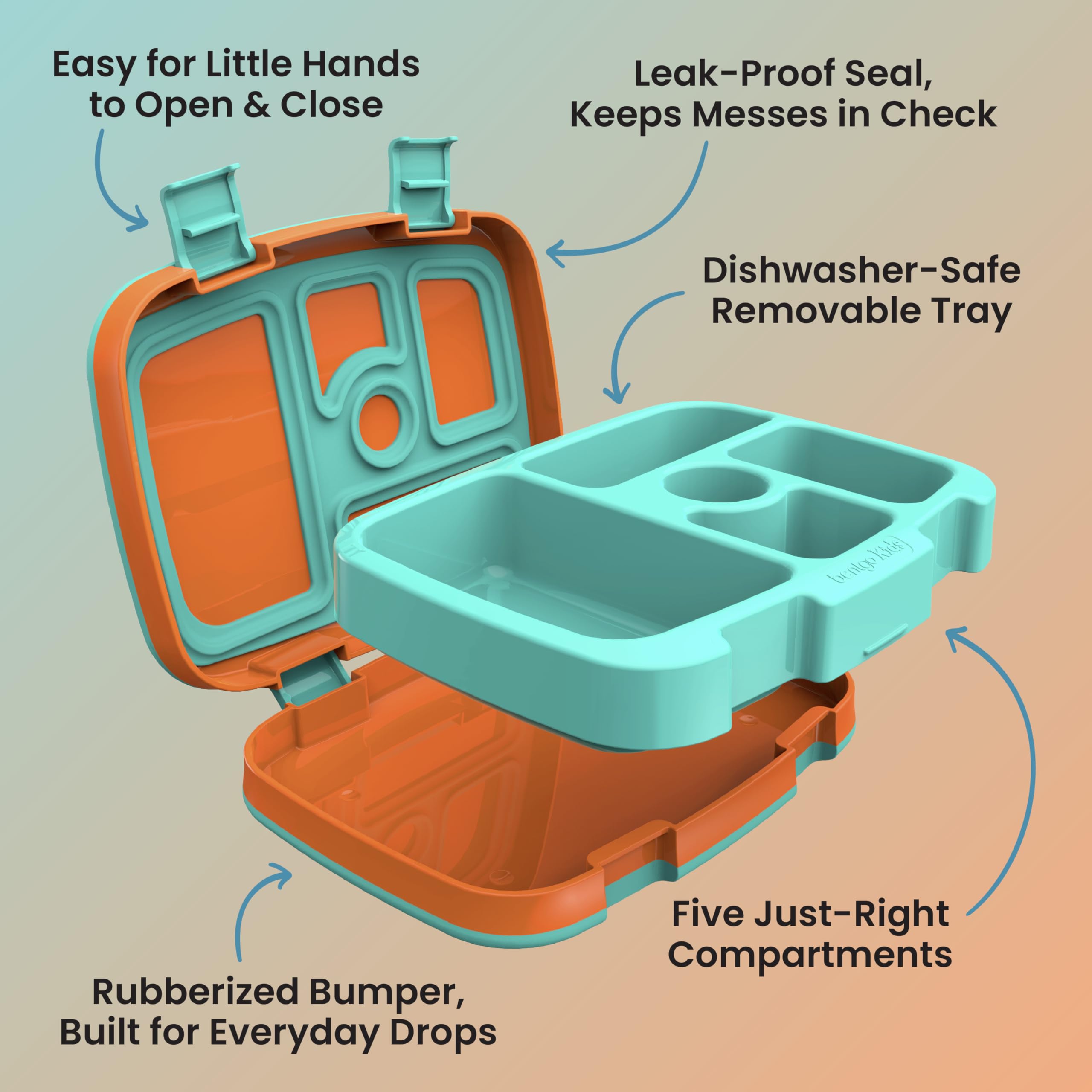 bentgo-kids-5-compartment-leak-proof-bento-lunch-box-for-ages-3-7-drop-proof-dis image 5