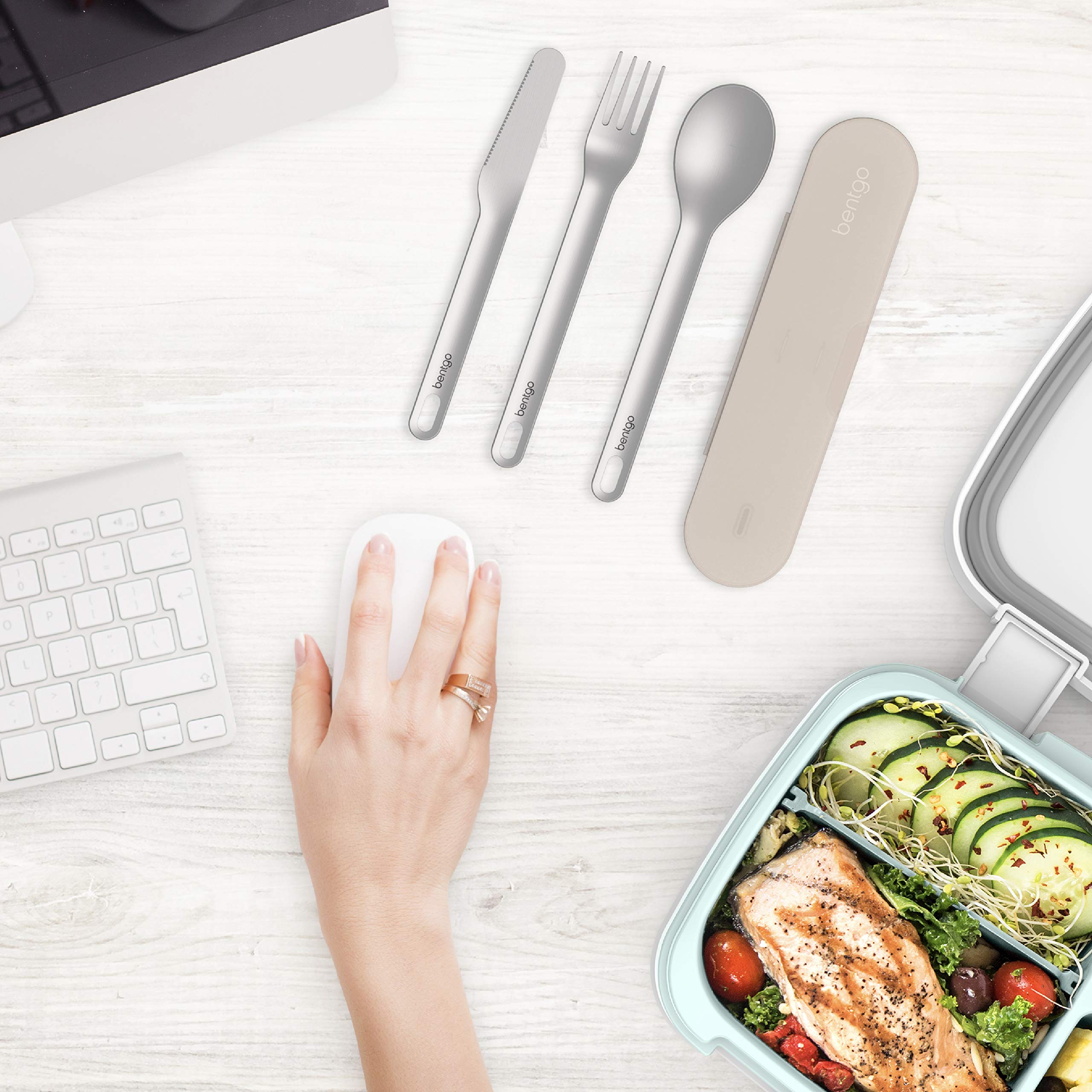 bentgo-stainless-travel-utensil-set-3-piece-reusable-fork-knife-spoon-with-bpa-f image 2
