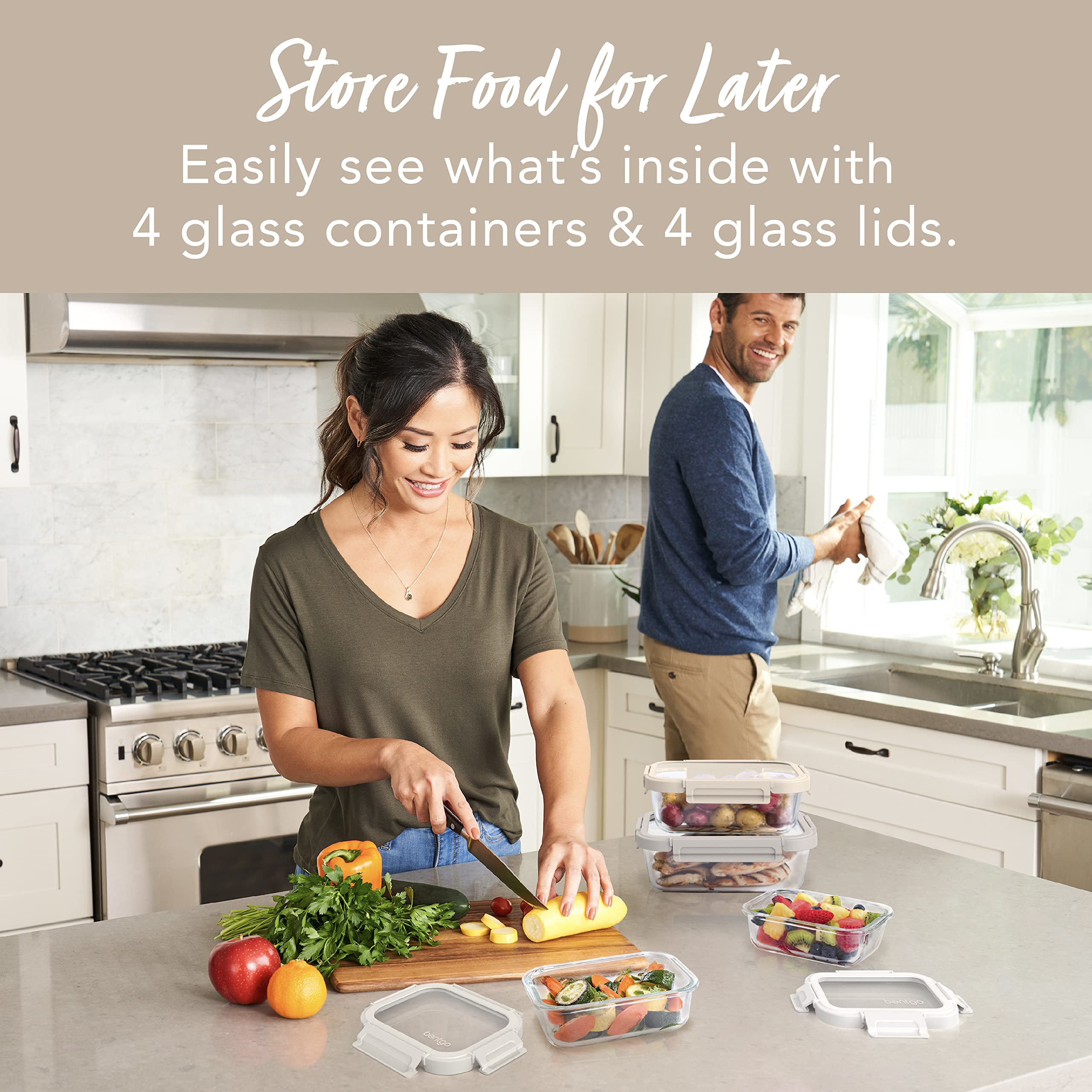 bentgo-glass-leak-proof-food-storage-set-8-piece-stackable-1-compartment-meal-pr-2 image 2