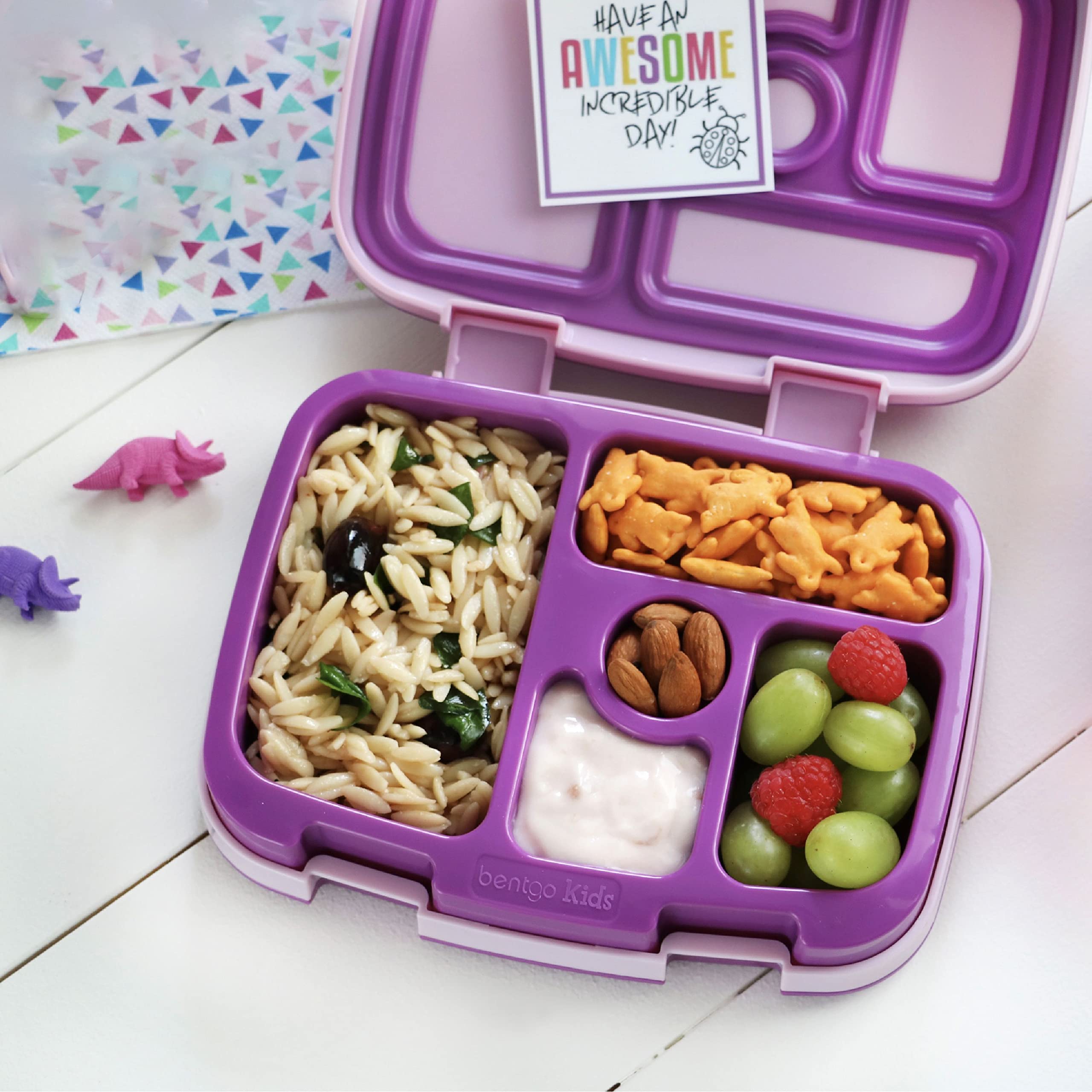 bentgo-kids-leak-proof-bento-style-lunch-box-purple-5-compartments-microwave-dis image 3