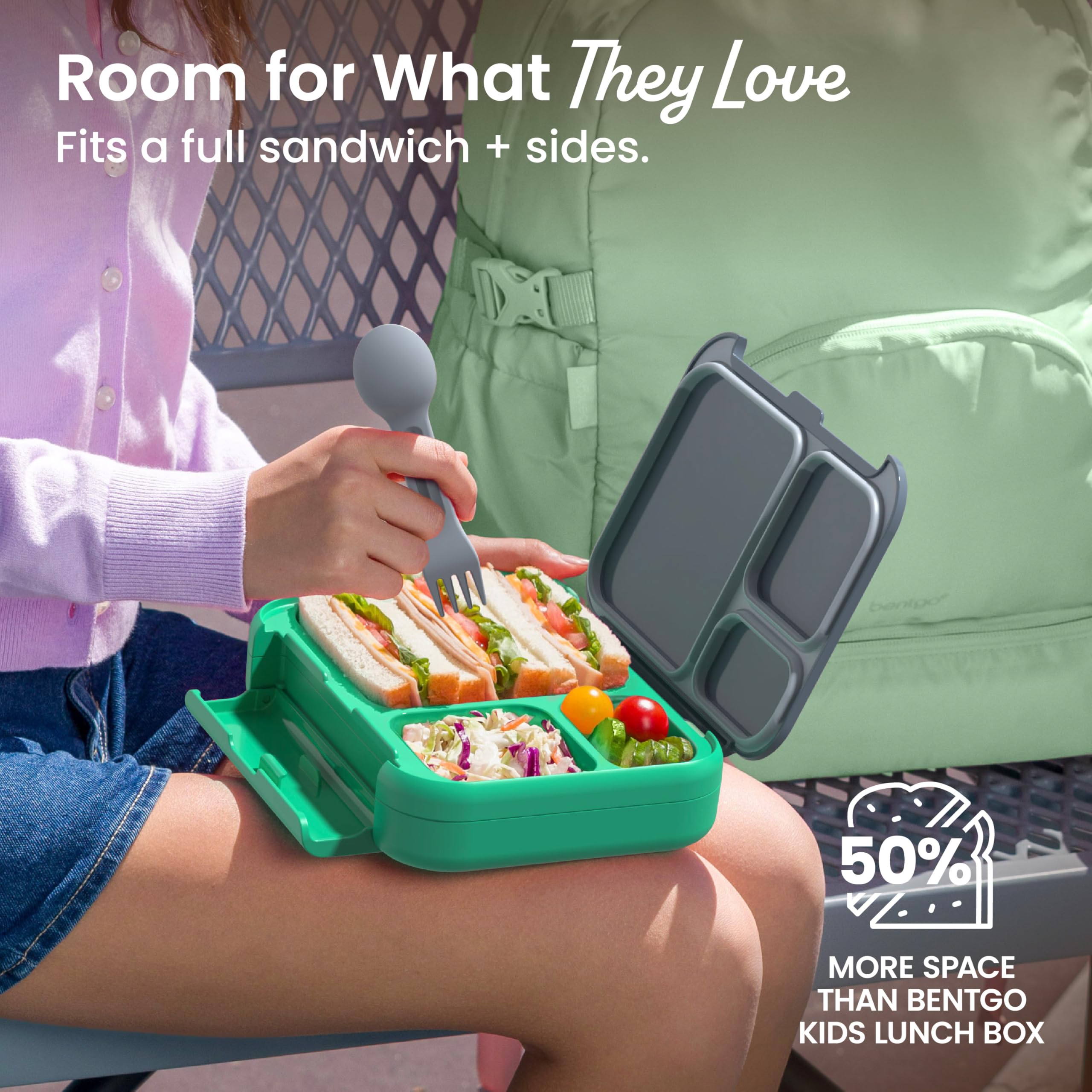 bentgo-kids-stow-go-leak-proof-lunch-box-with-built-in-2-in-1-spoon-fork-3-5-cup image 4