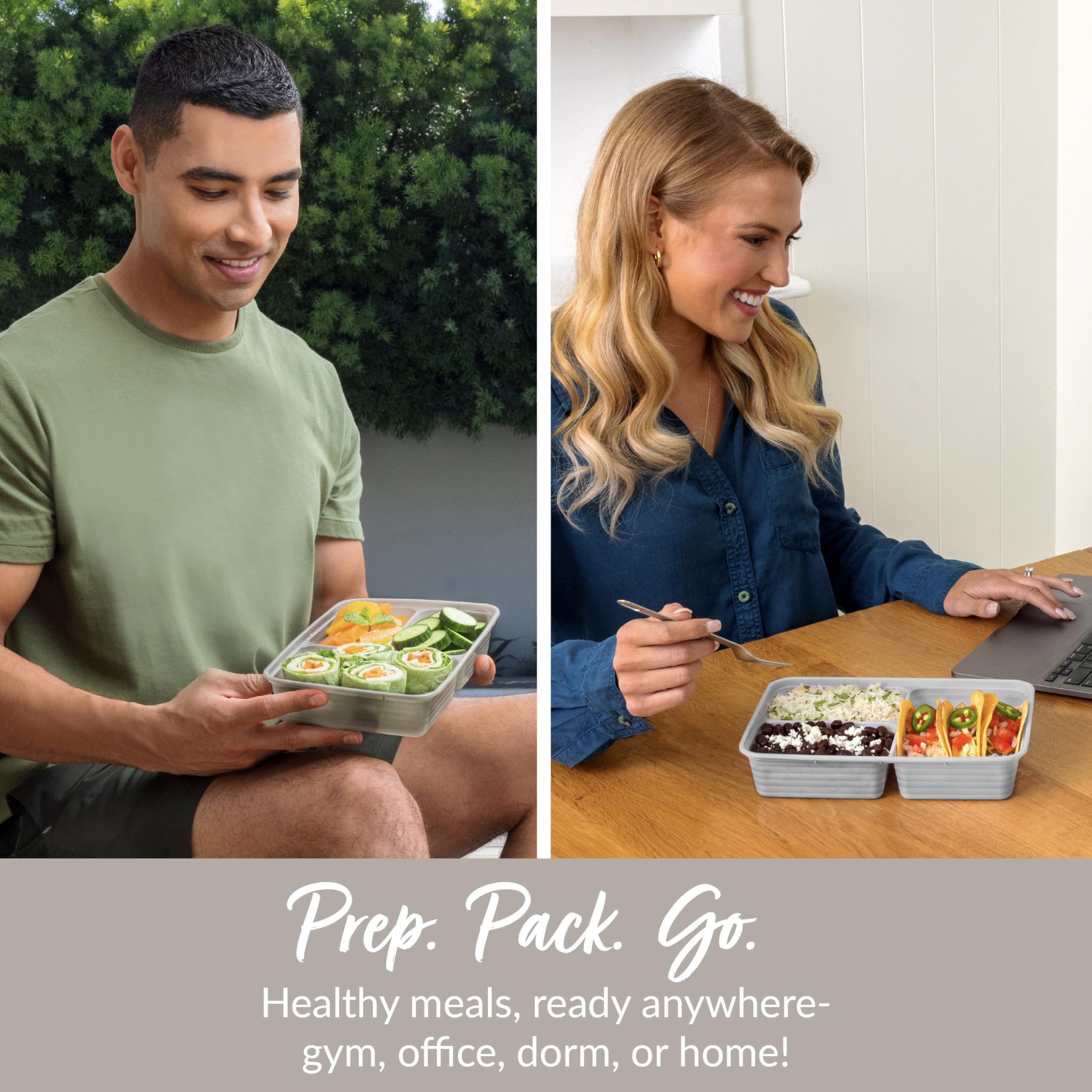 bentgo-prep-20-piece-3-compartment-reusable-meal-prep-containers-with-lids-4-cup image 3