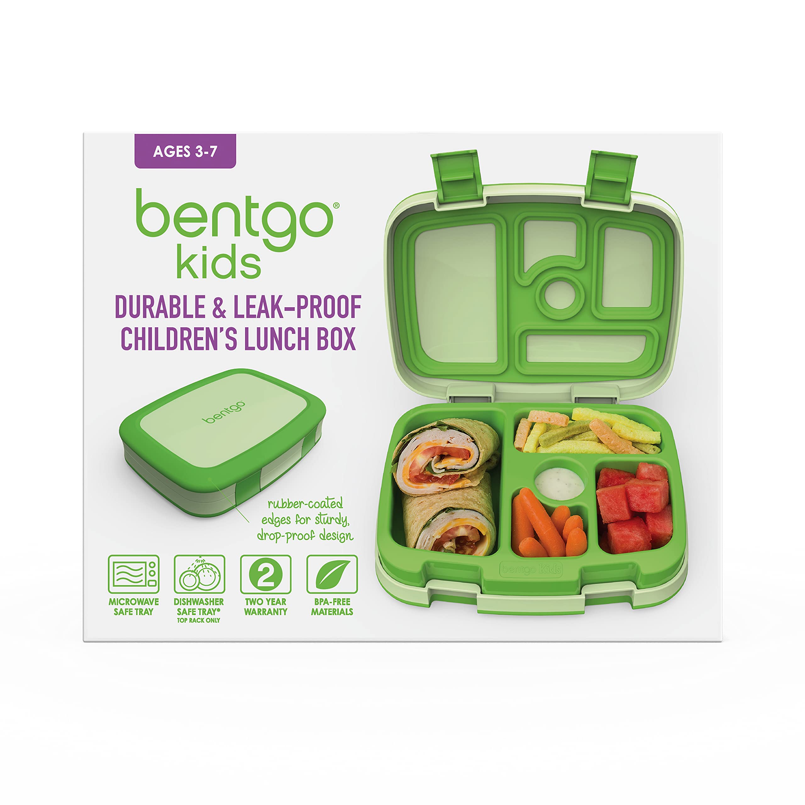 bentgo-kids-bento-style-lunch-box-green-bpa-free-leak-proof-drop-proof-5-compart image 7