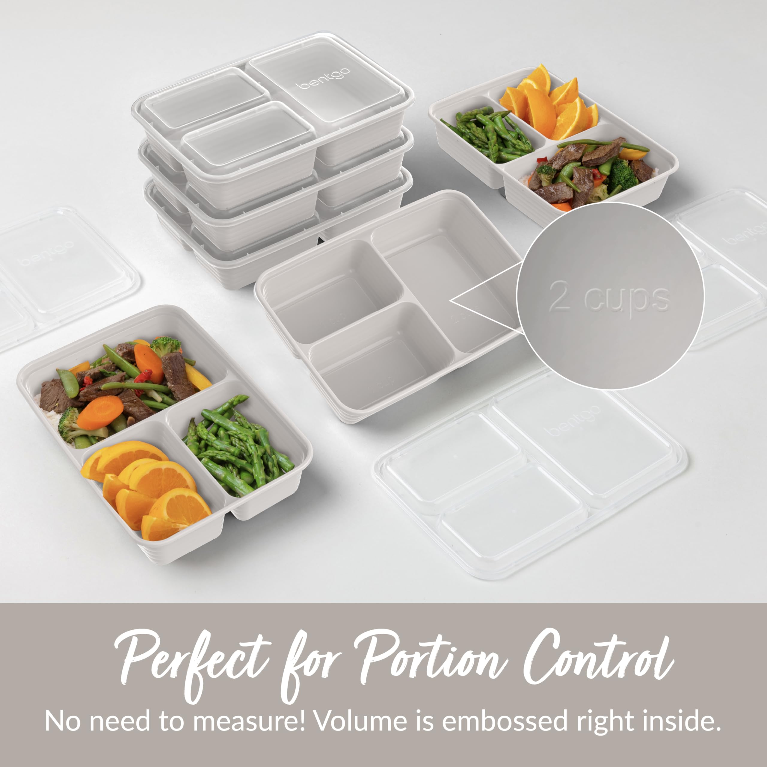 bentgo-prep-20-piece-3-compartment-reusable-meal-prep-containers-with-lids-4-cup image 6