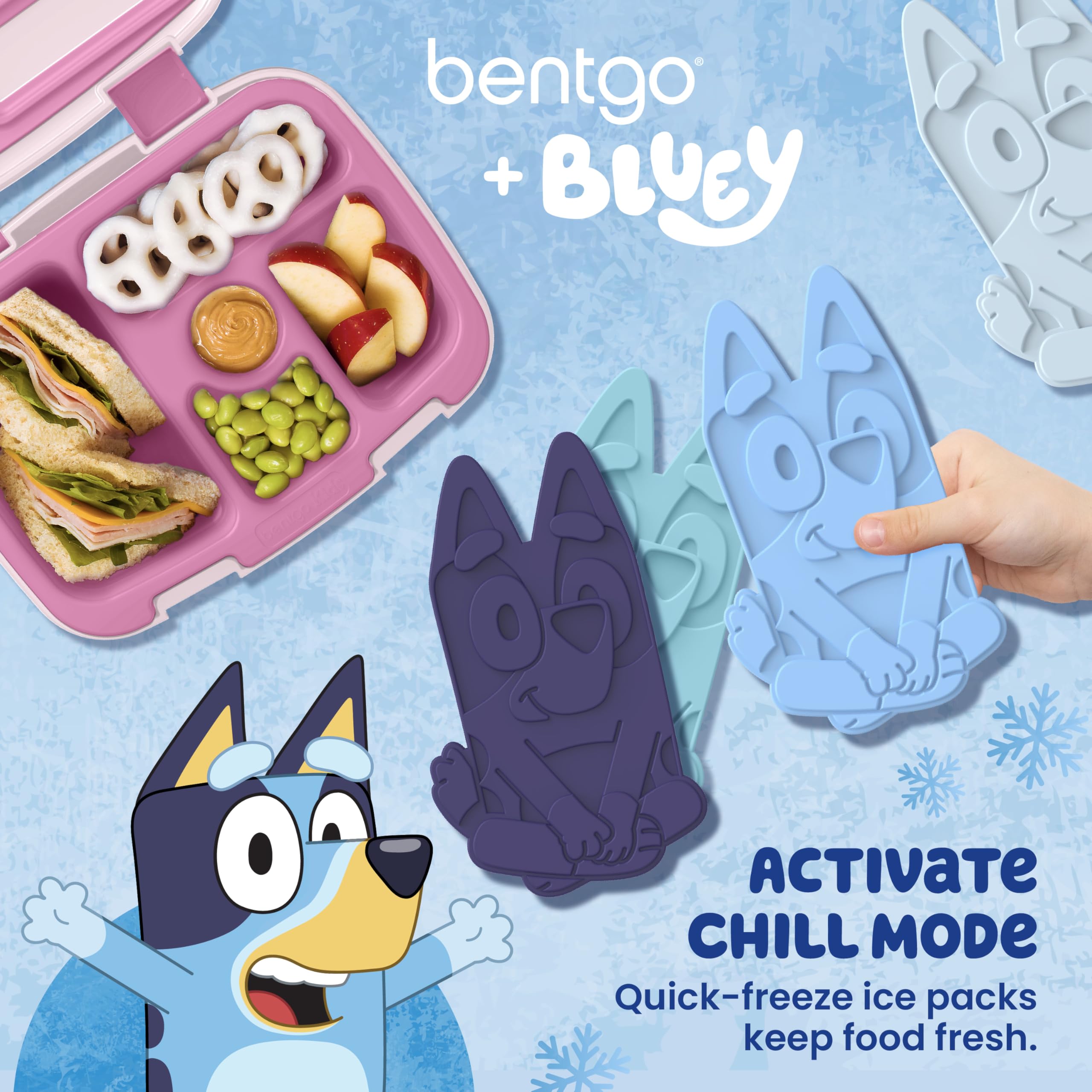 bentgo-bluey-reusable-slim-ice-packs-multicolored-4-pack-quick-freeze-coolers-fo image 2