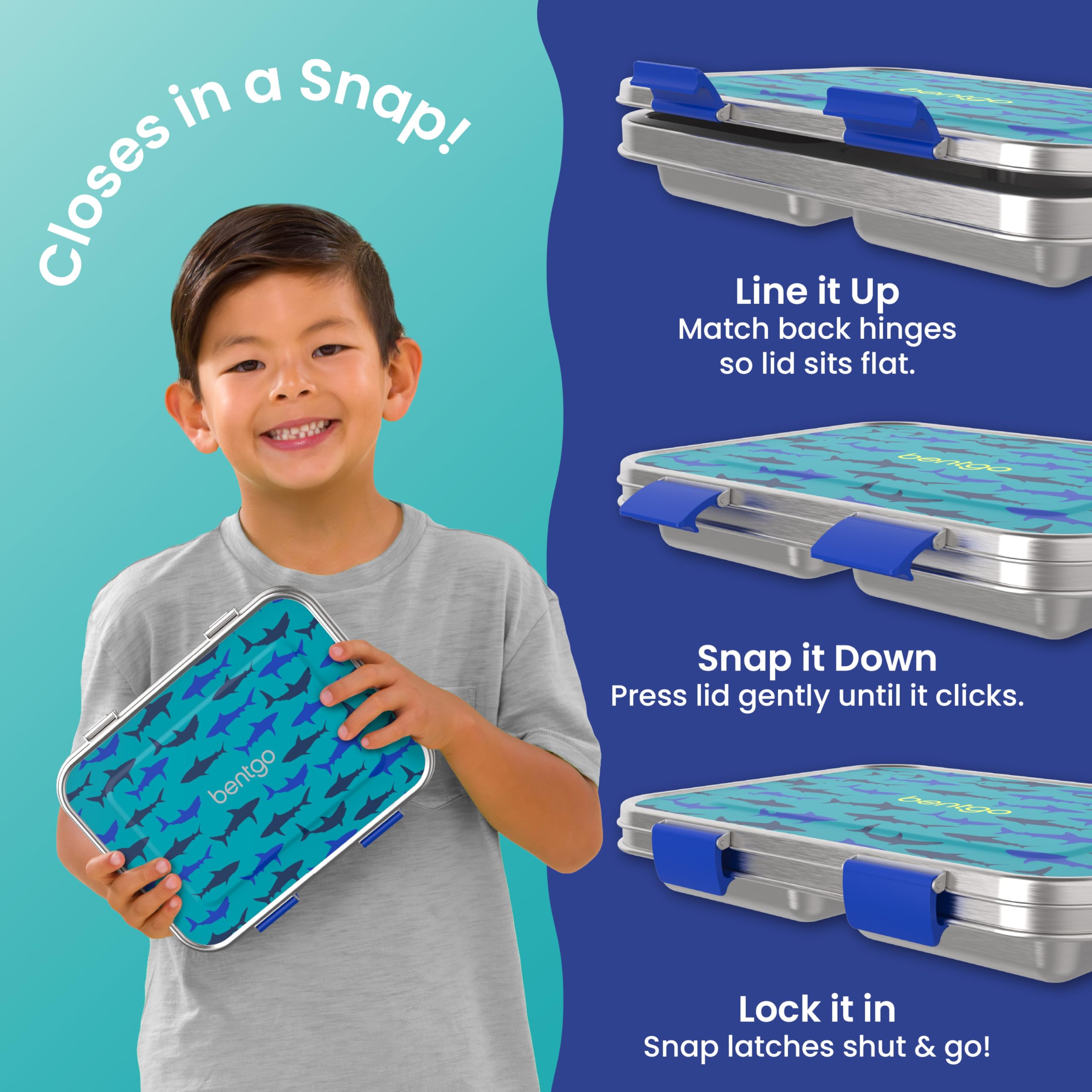 bentgo-kids-stainless-steel-prints-leak-resistant-bento-lunch-box-3-compartments image 5