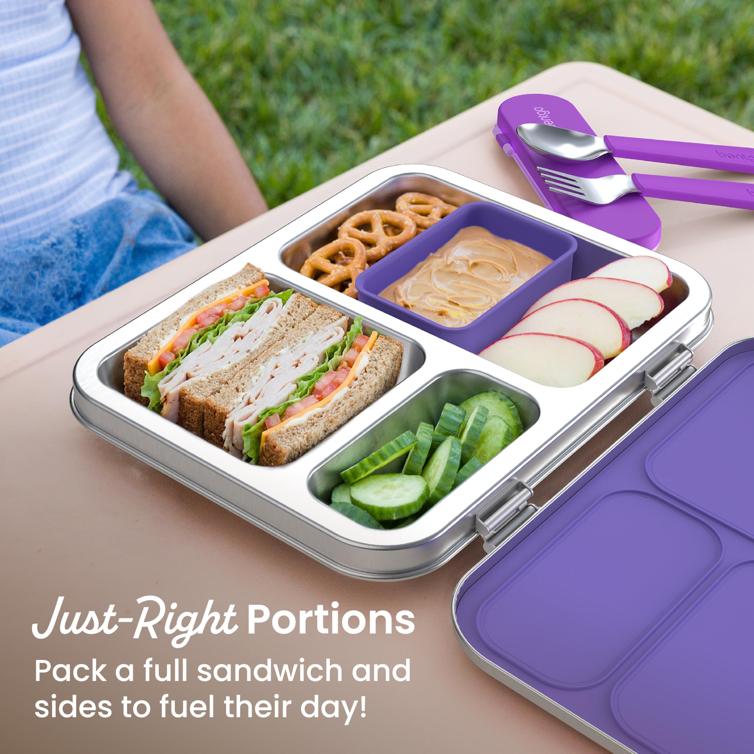 bentgo-kids-stainless-steel-leak-resistant-lunch-box-3-compartments-bonus-silico image 6