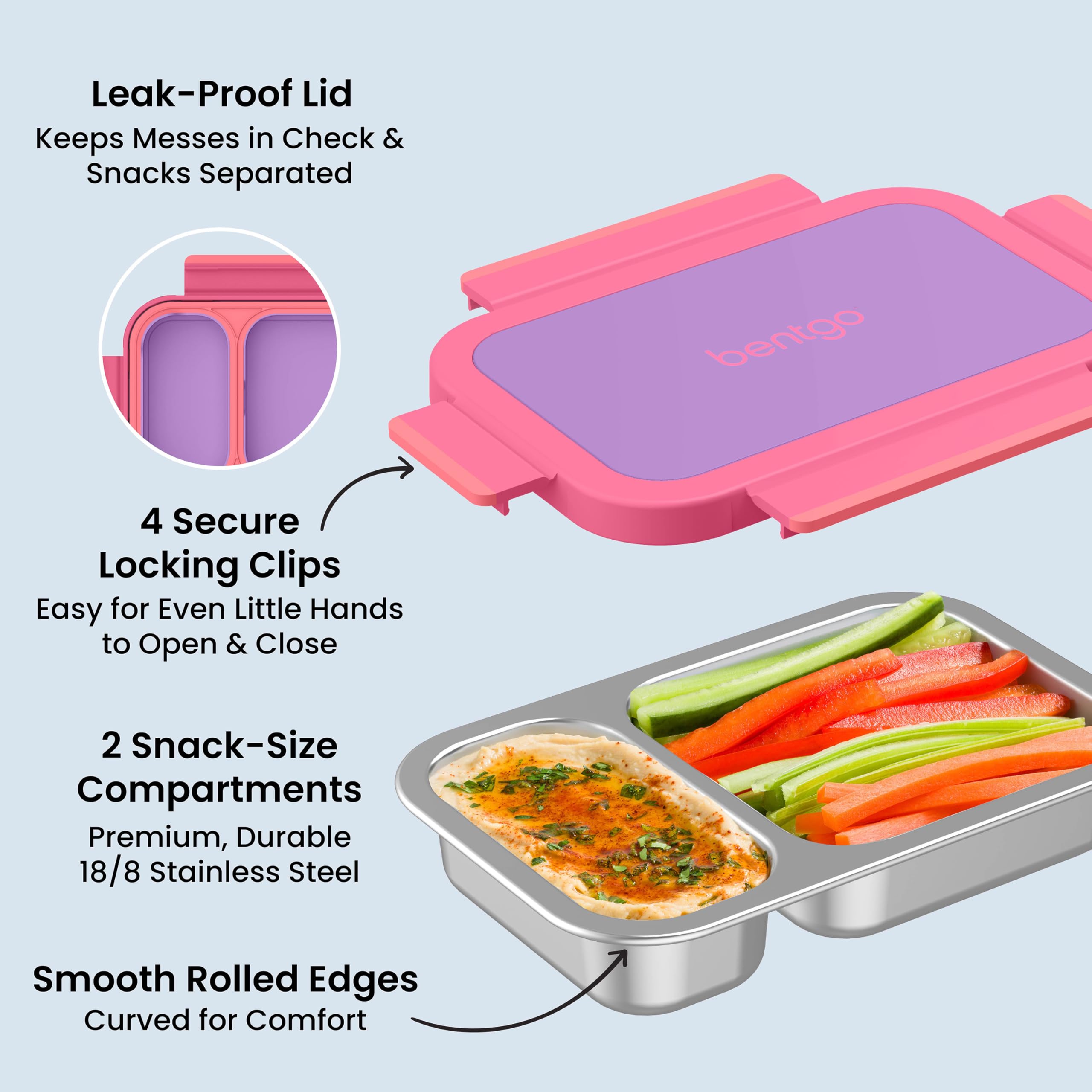 bentgo-stainless-steel-snack-box-leak-proof-2-compartment-2-cup-snack-container- image 5