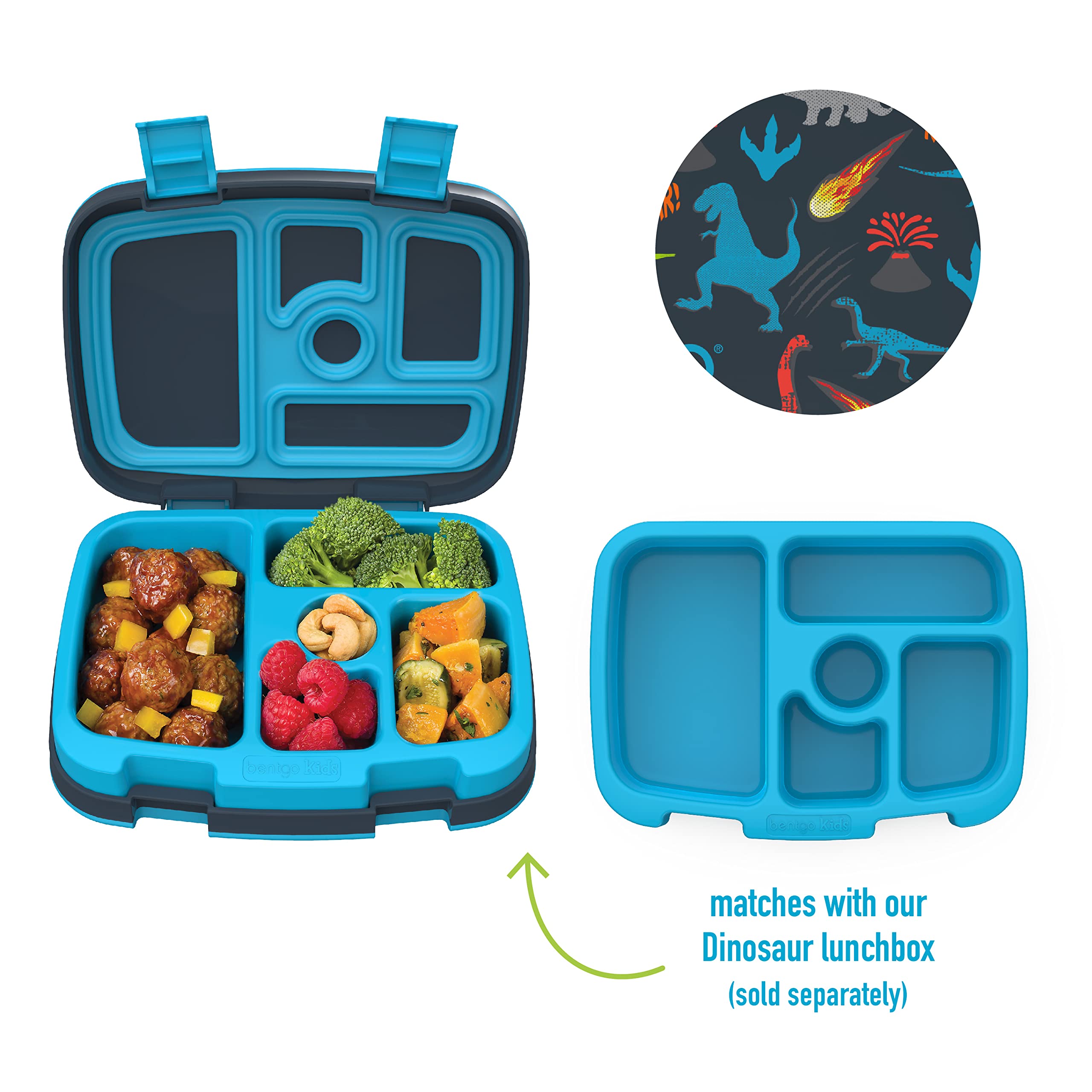 bentgo-kids-prints-tray-with-transparent-cover-5-compartment-replacement-meal-pr image 2