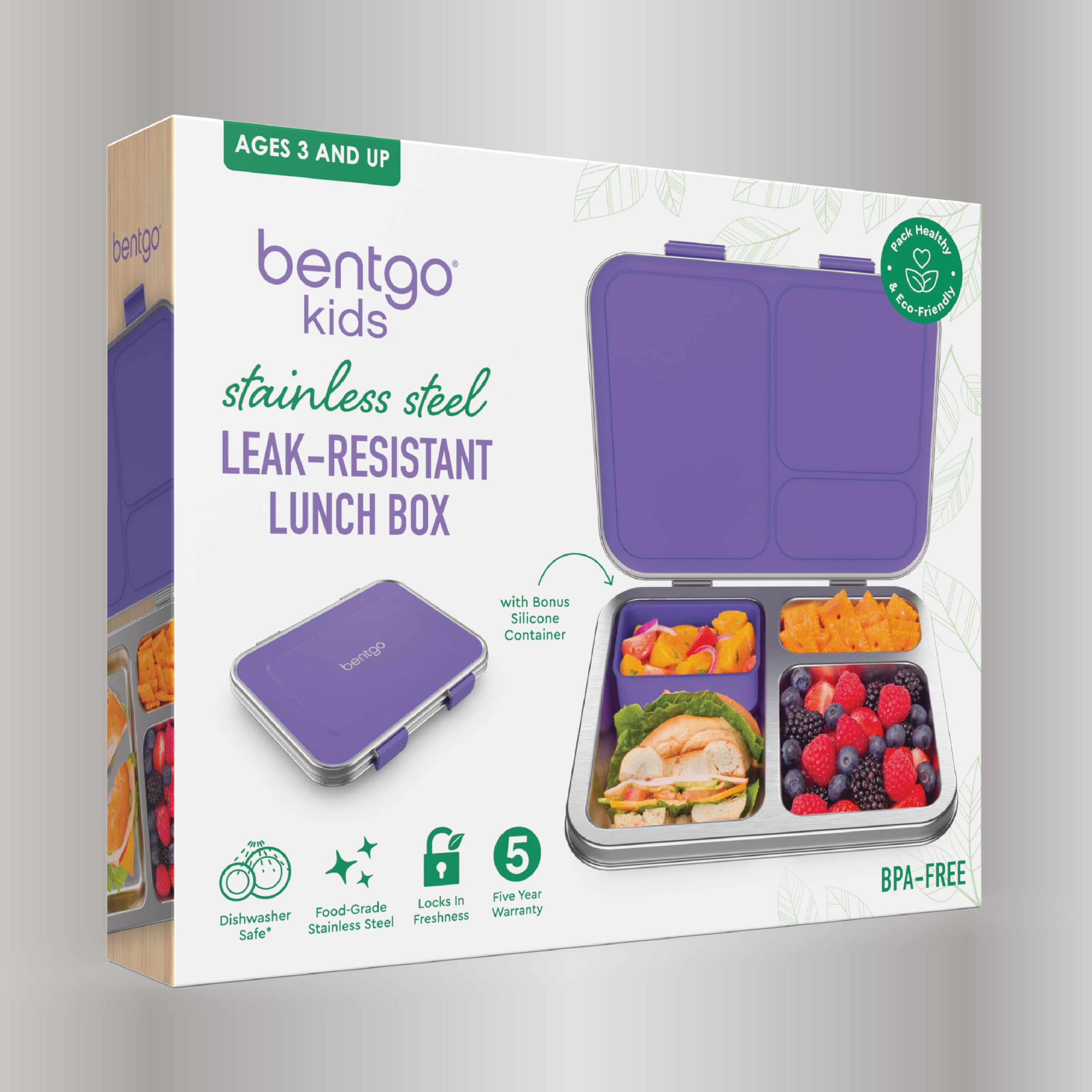 bentgo-kids-stainless-steel-leak-resistant-lunch-box-3-compartments-bonus-silico image 8