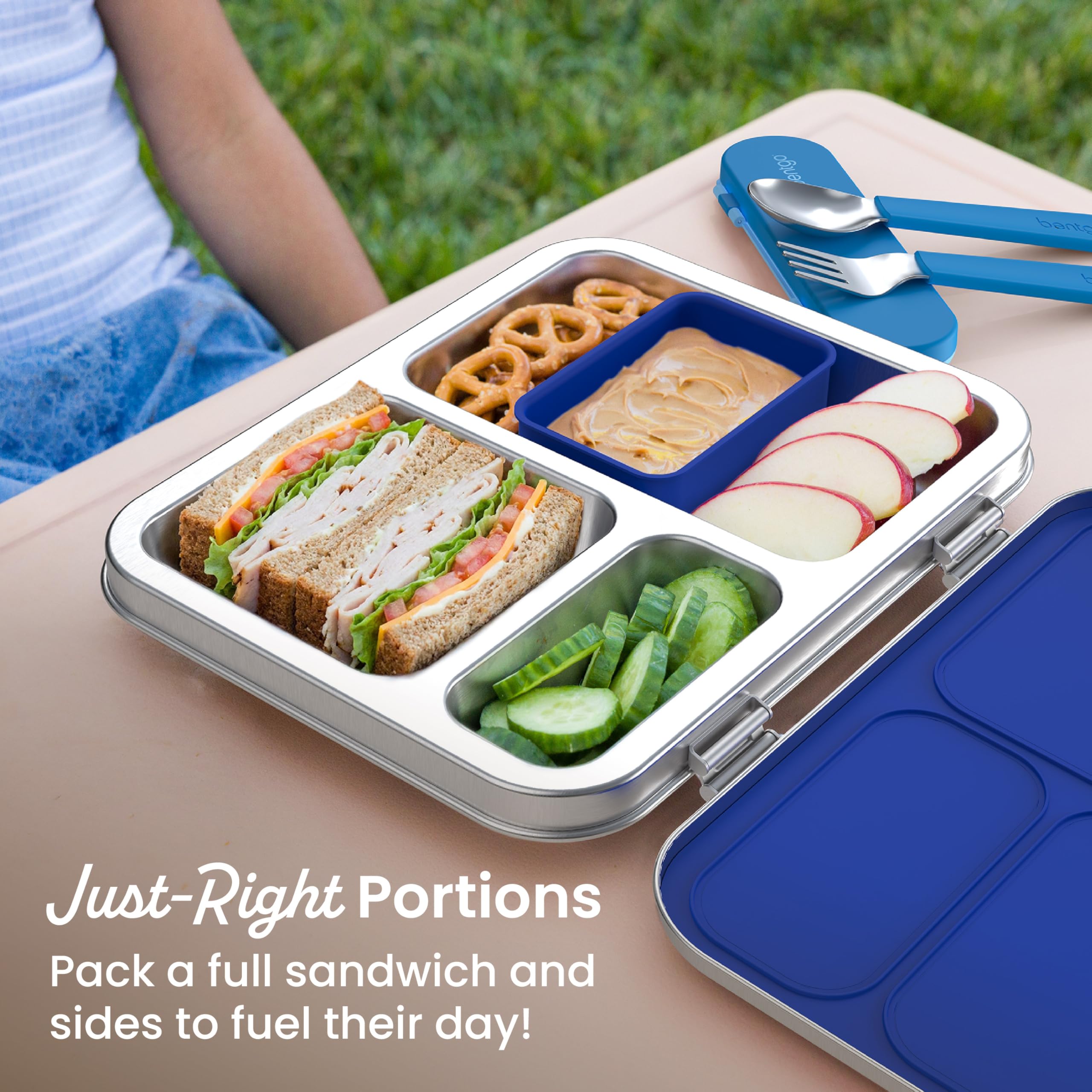 bentgo-kids-stainless-steel-prints-leak-resistant-bento-lunch-box-3-compartments image 7