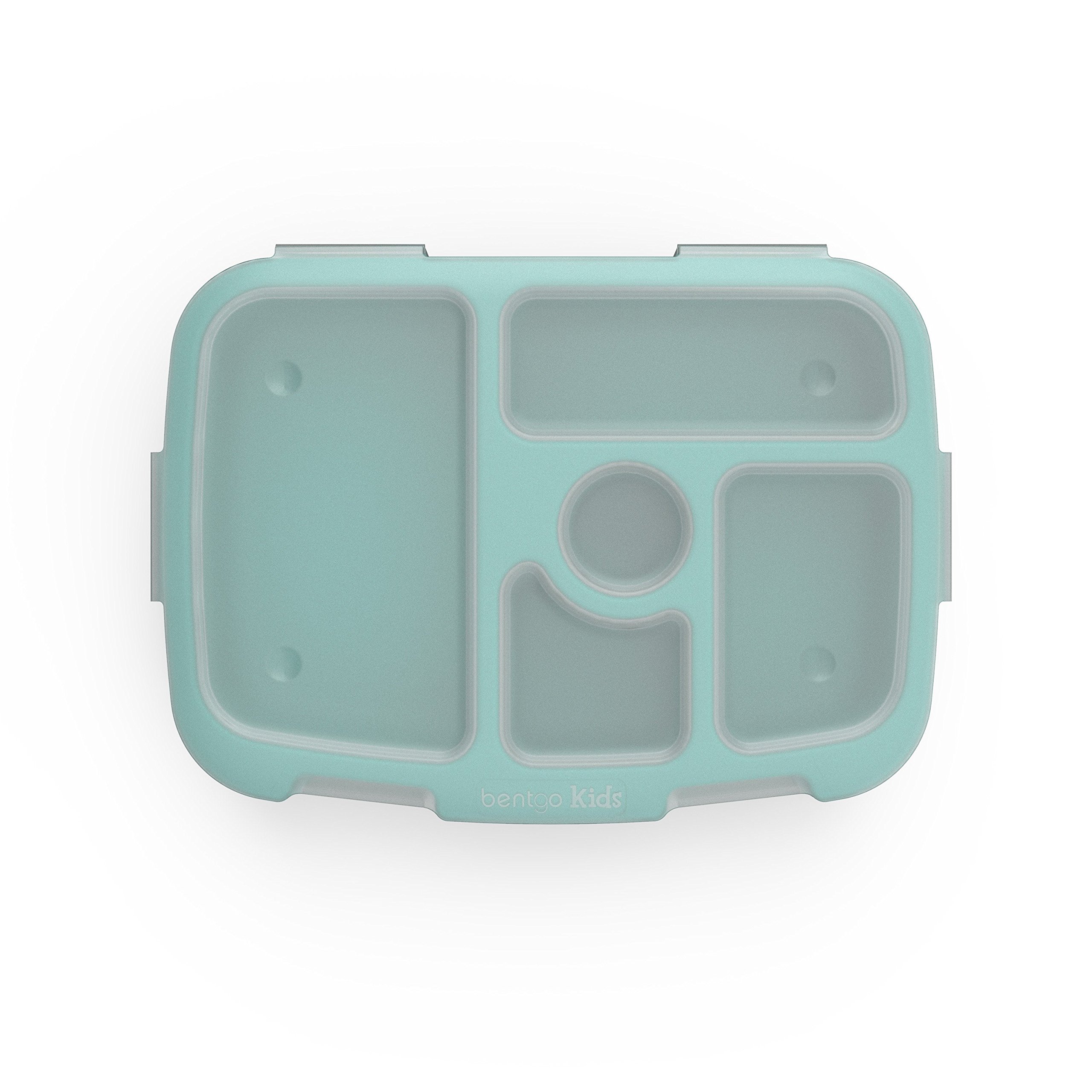 bentgo-kids-brights-tray-aqua-with-transparent-cover-5-compartment-bpa-free-port image 3