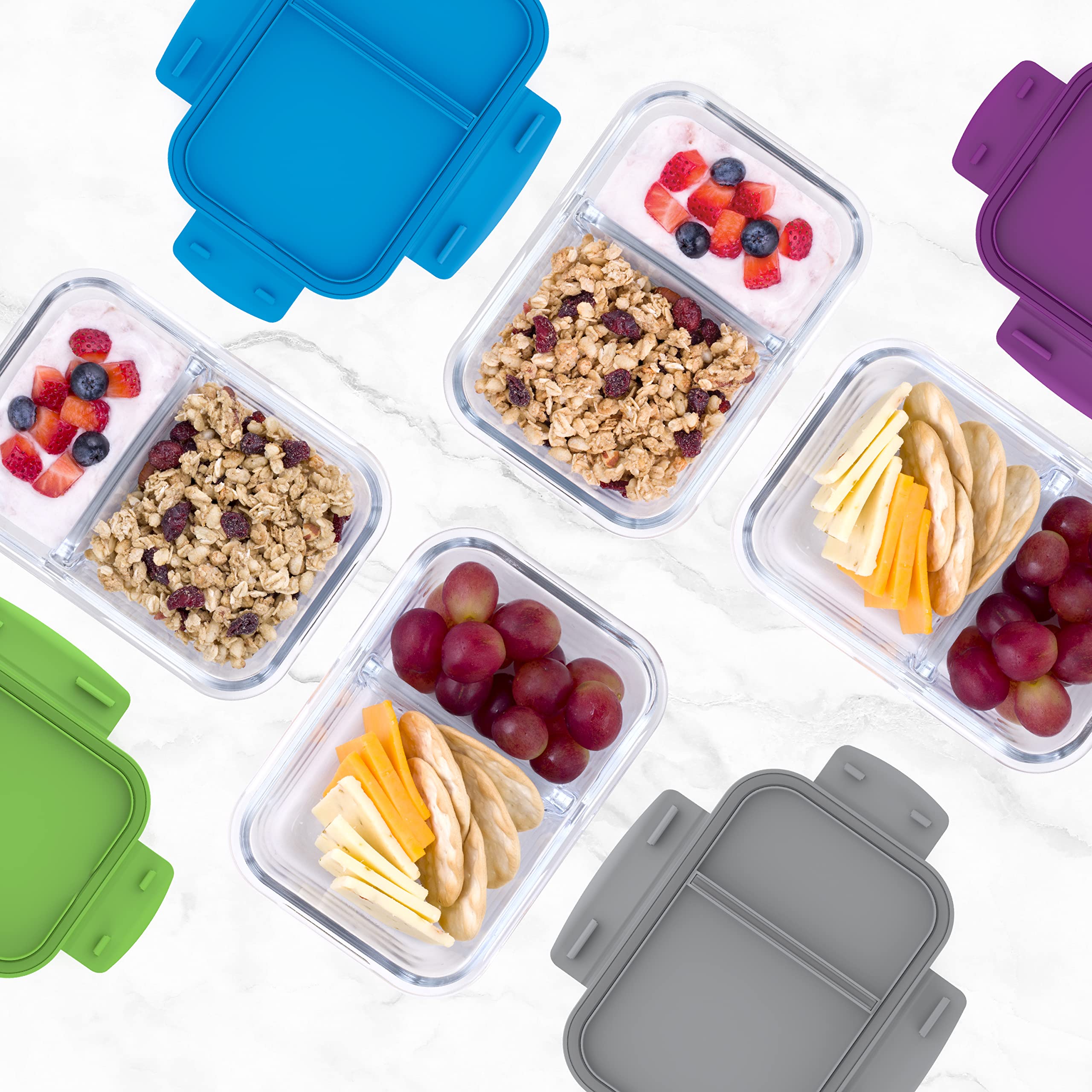 bentgo-glass-snack-purple-leak-proof-bento-style-2-compartment-glass-snack-conta image 4