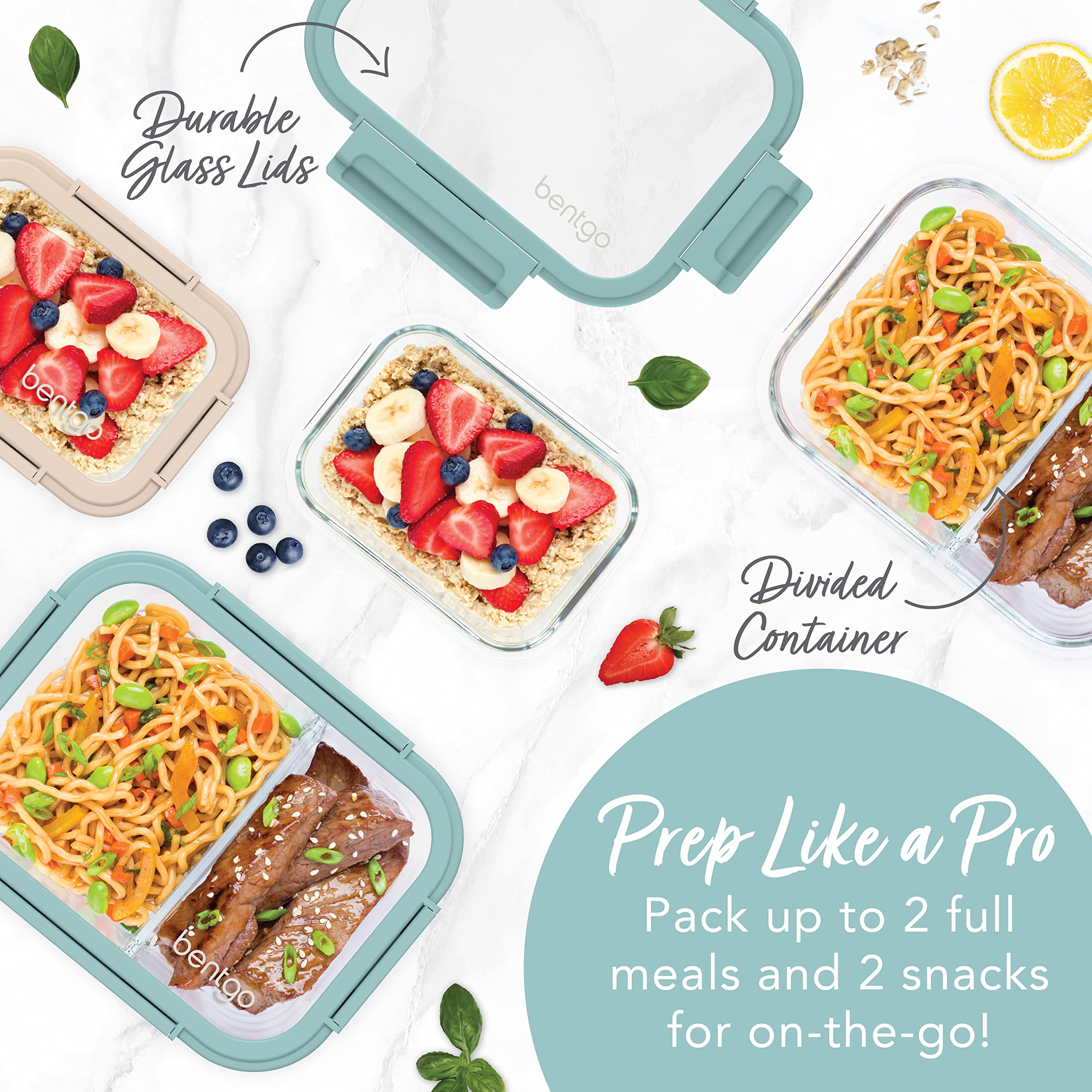 bentgo-glass-leak-proof-meal-prep-set-8-piece-1-2-compartment-glass-lunch-snack--2 image 2
