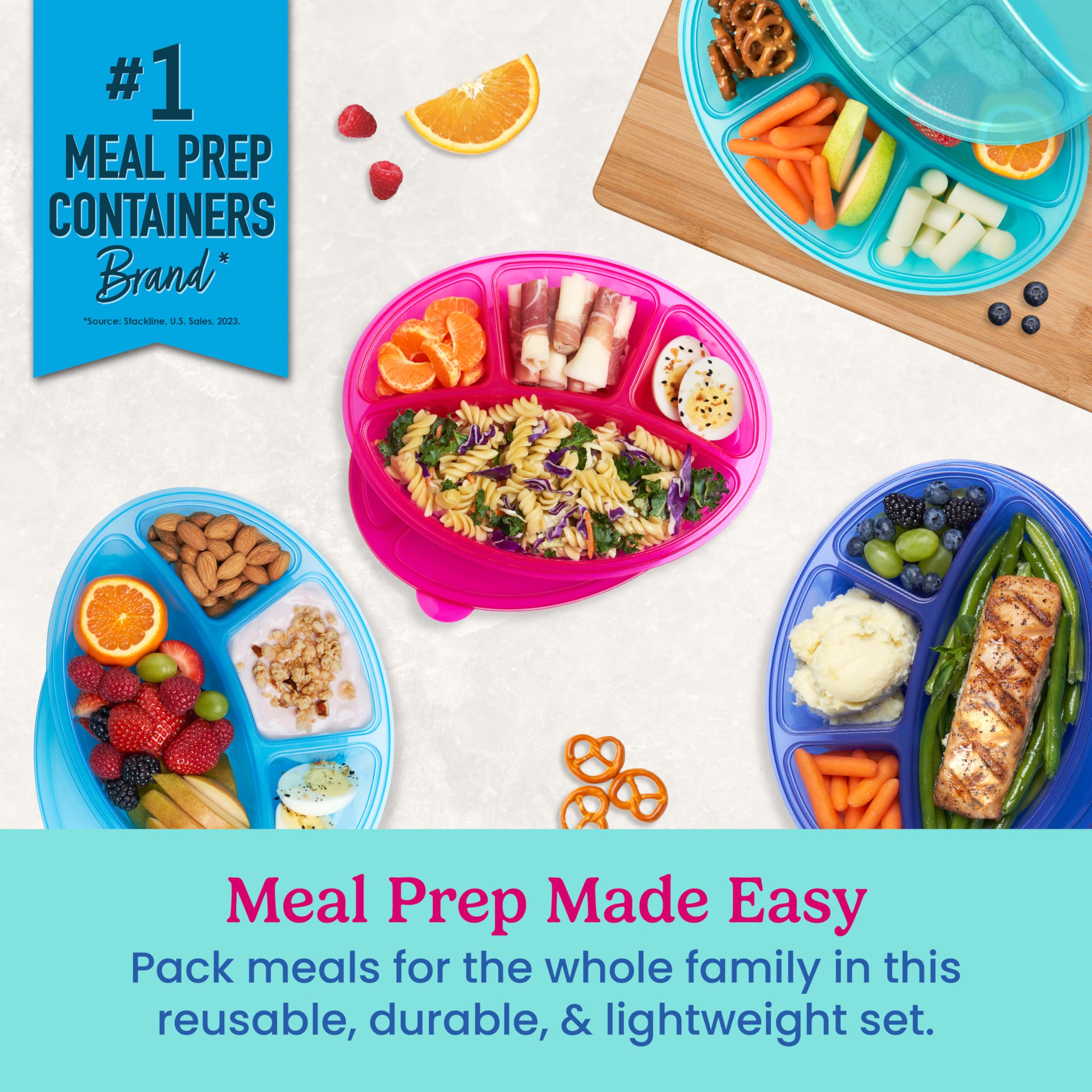 bentgo-easyboxes-4-compartment-oval-containers-8-piece-set-jewel-brights-patente image 2