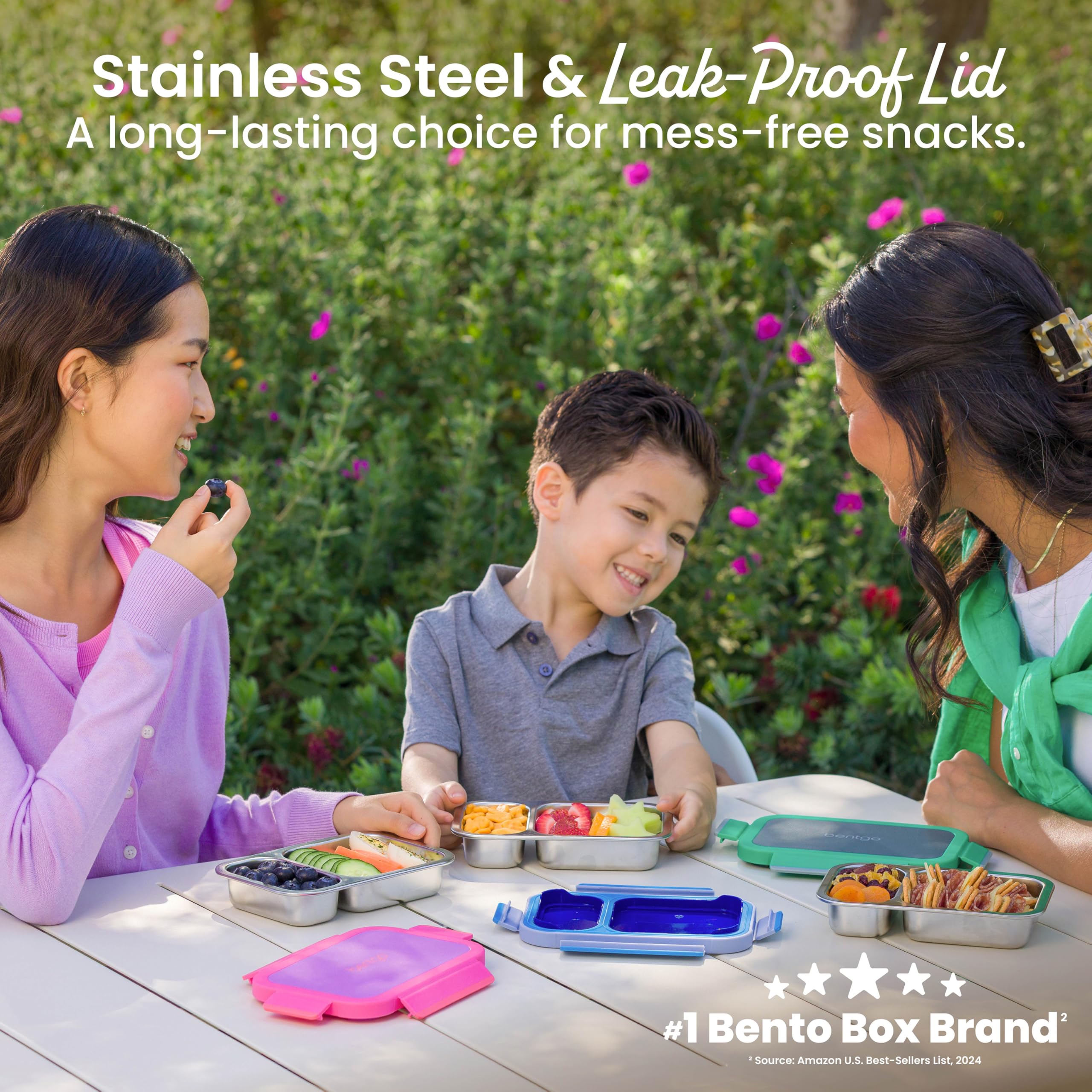 bentgo-stainless-steel-snack-box-leak-proof-2-compartment-2-cup-snack-container- image 2