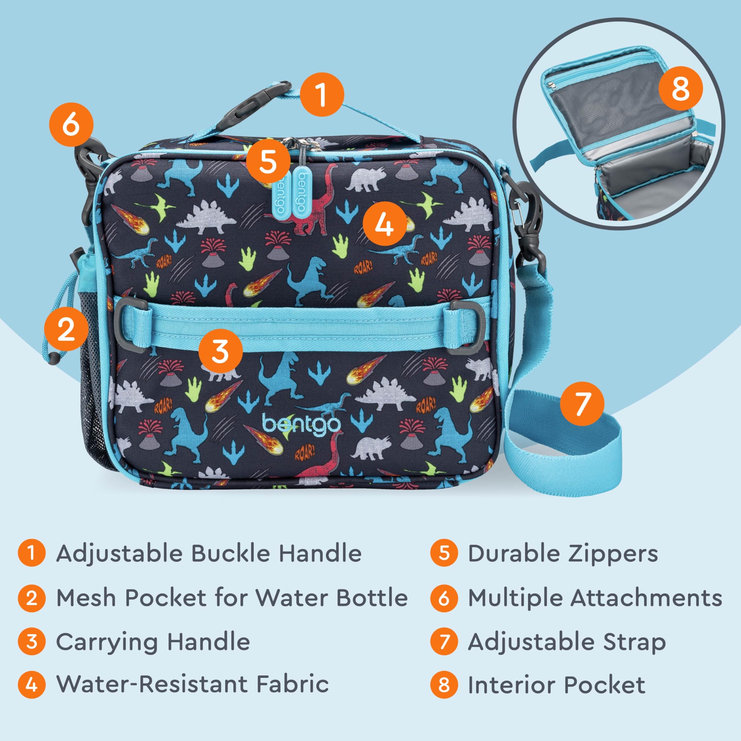 bentgo-kids-insulated-lunch-bag-and-stainless-steel-lunch-box-set-dinosaur-water image 4